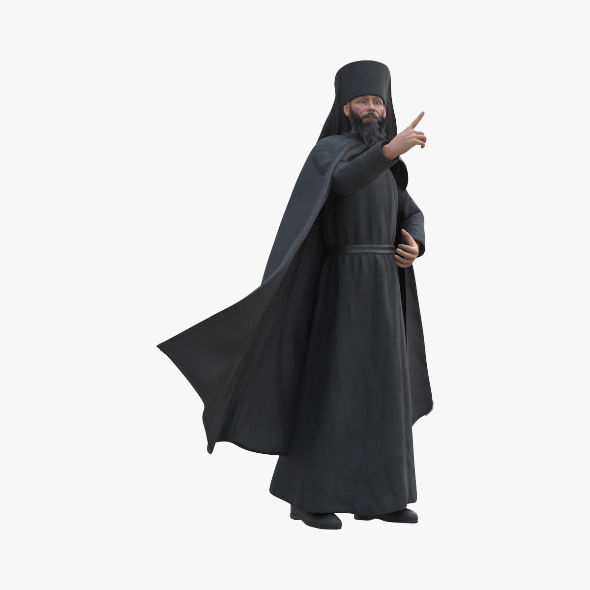 3D Orthodox Monk Fully Dressed Rigged for Cinema 4D model