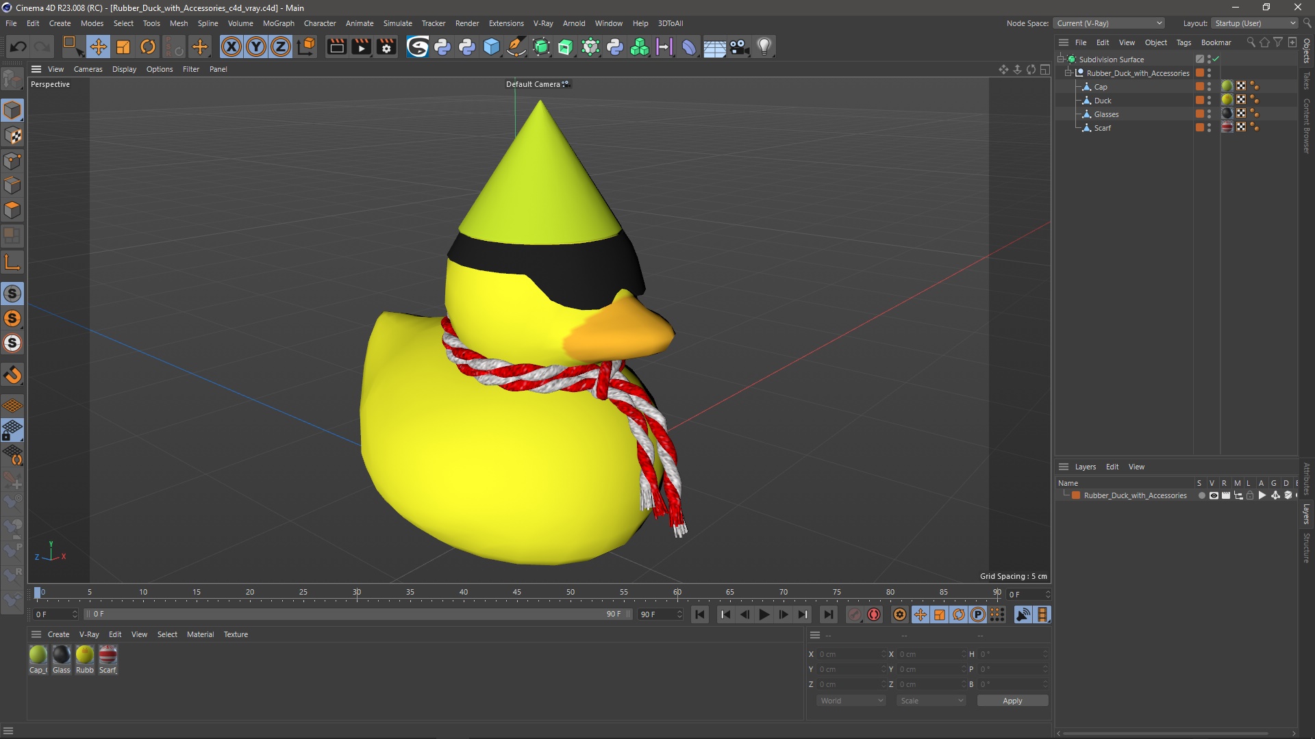 3D Rubber Duck with Accessories model