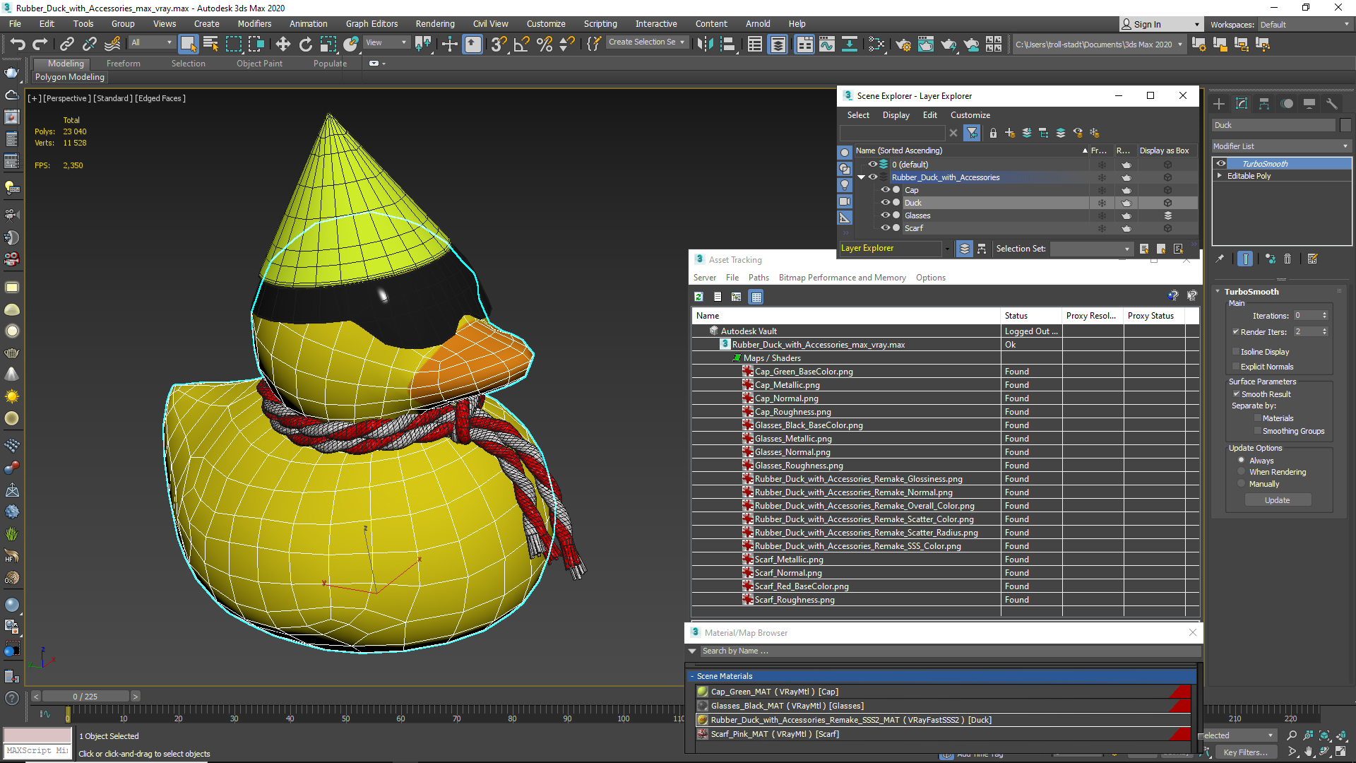 3D Rubber Duck with Accessories model