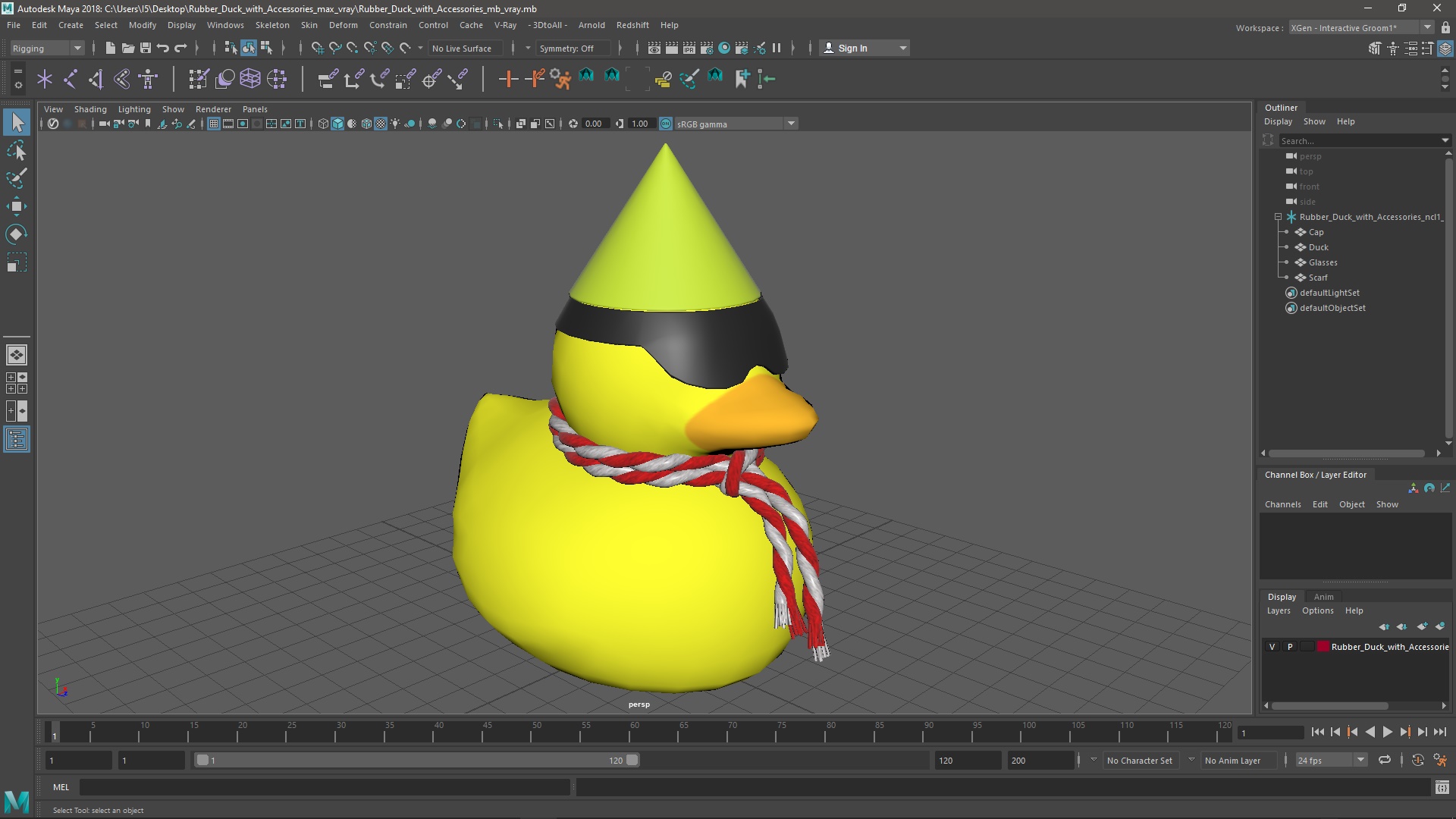 3D Rubber Duck with Accessories model