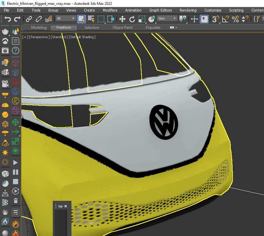 3D Electric Minivan Rigged model