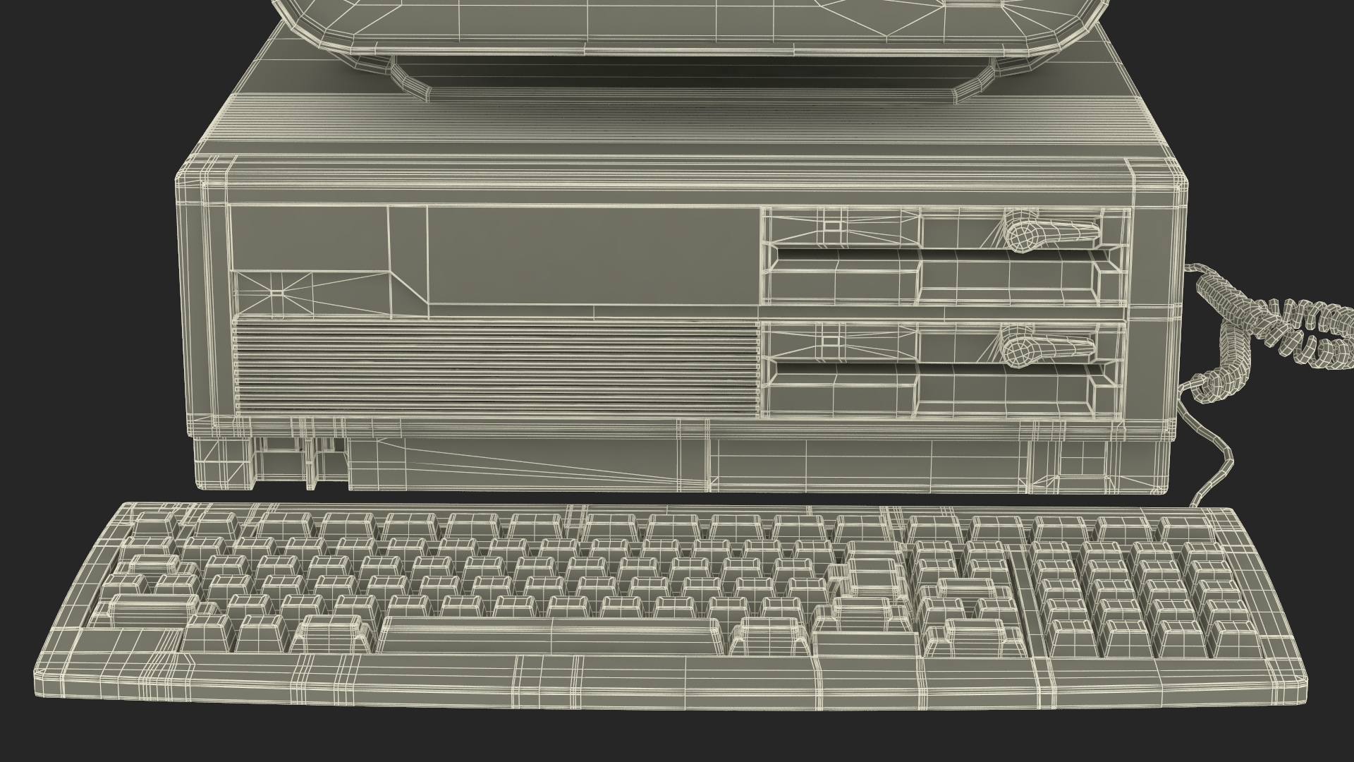3D model Personal Computer with Retro CRT Monitor