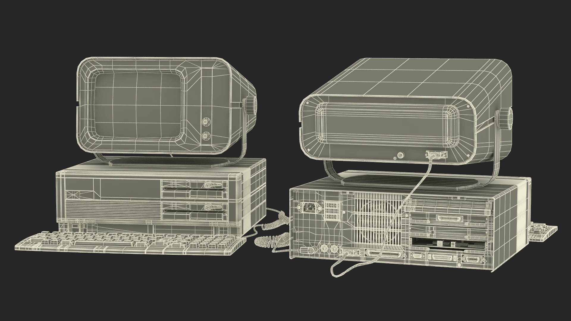 3D model Personal Computer with Retro CRT Monitor