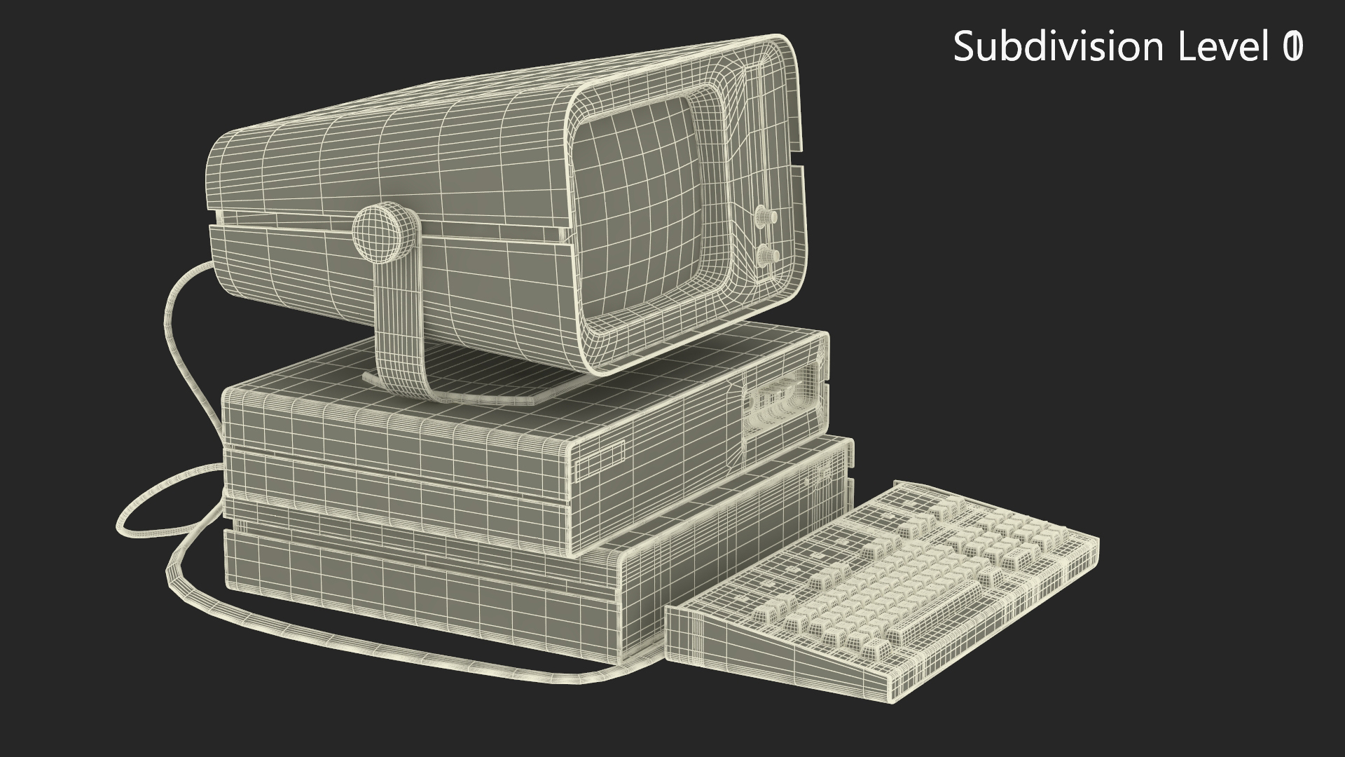 3D model Personal Computer with Retro CRT Monitor