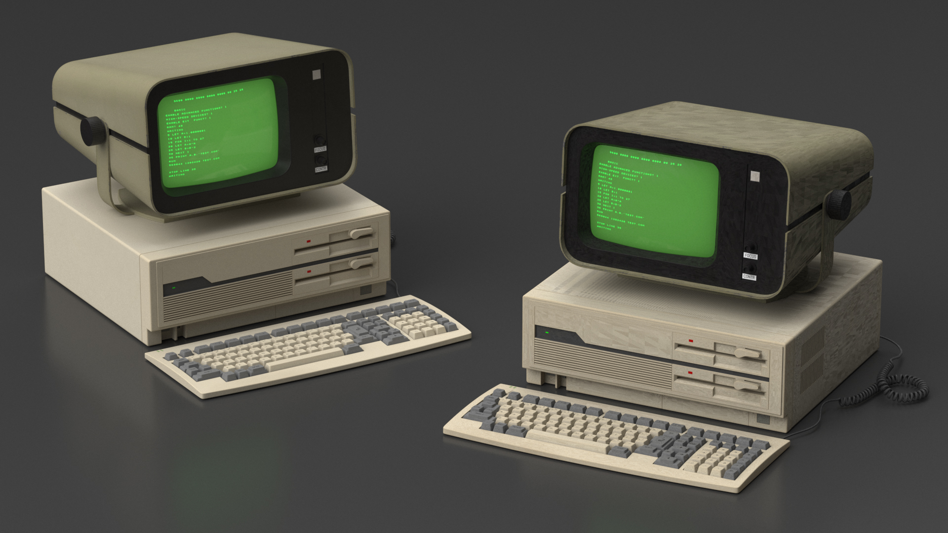 3D model Personal Computer with Retro CRT Monitor
