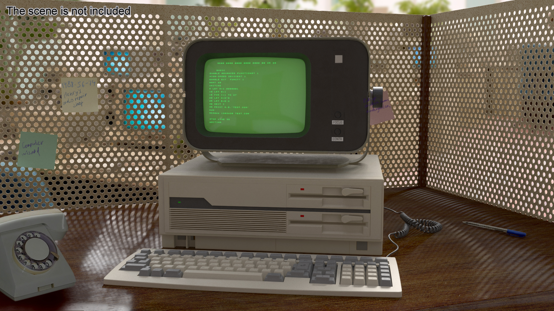 3D model Personal Computer with Retro CRT Monitor
