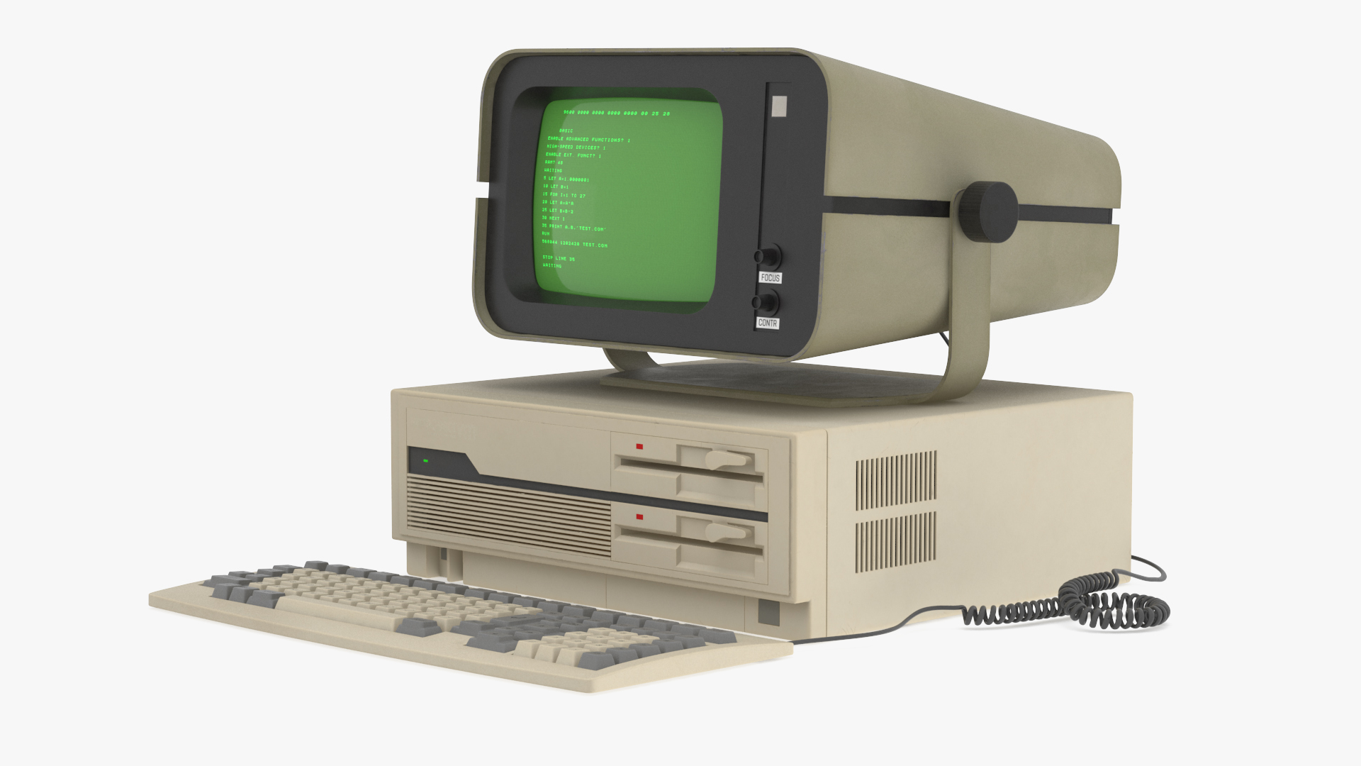 3D model Personal Computer with Retro CRT Monitor
