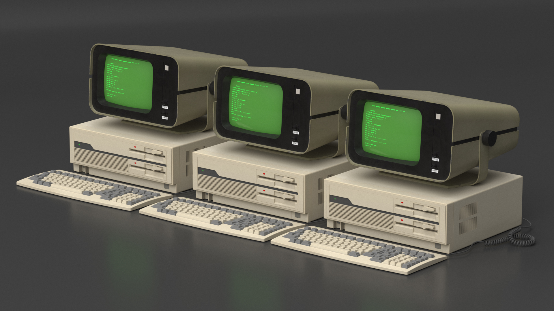 3D model Personal Computer with Retro CRT Monitor