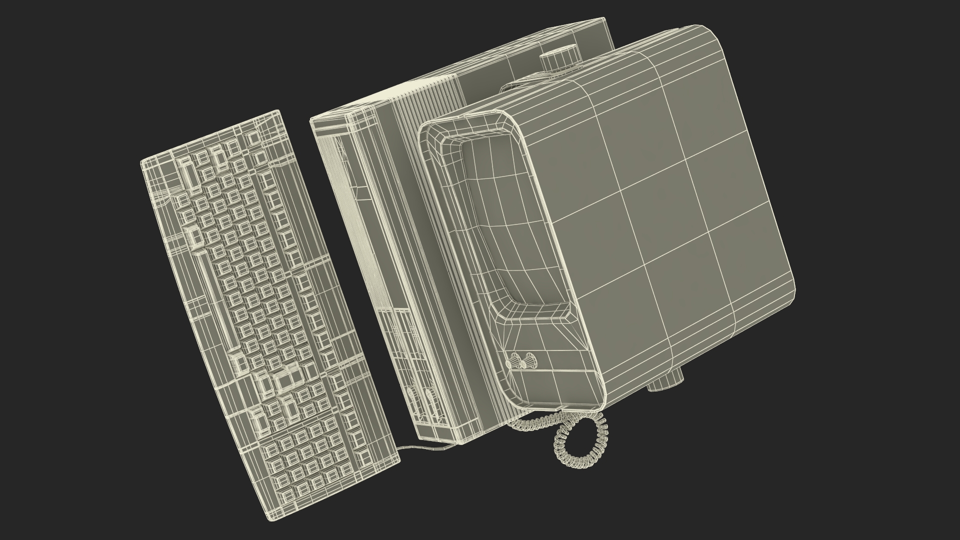 3D model Personal Computer with Retro CRT Monitor