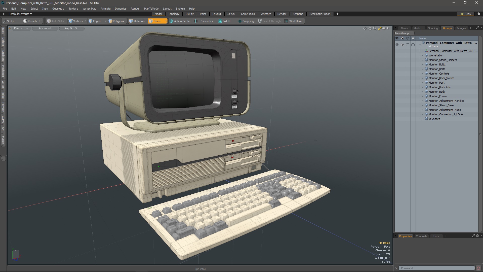 3D model Personal Computer with Retro CRT Monitor