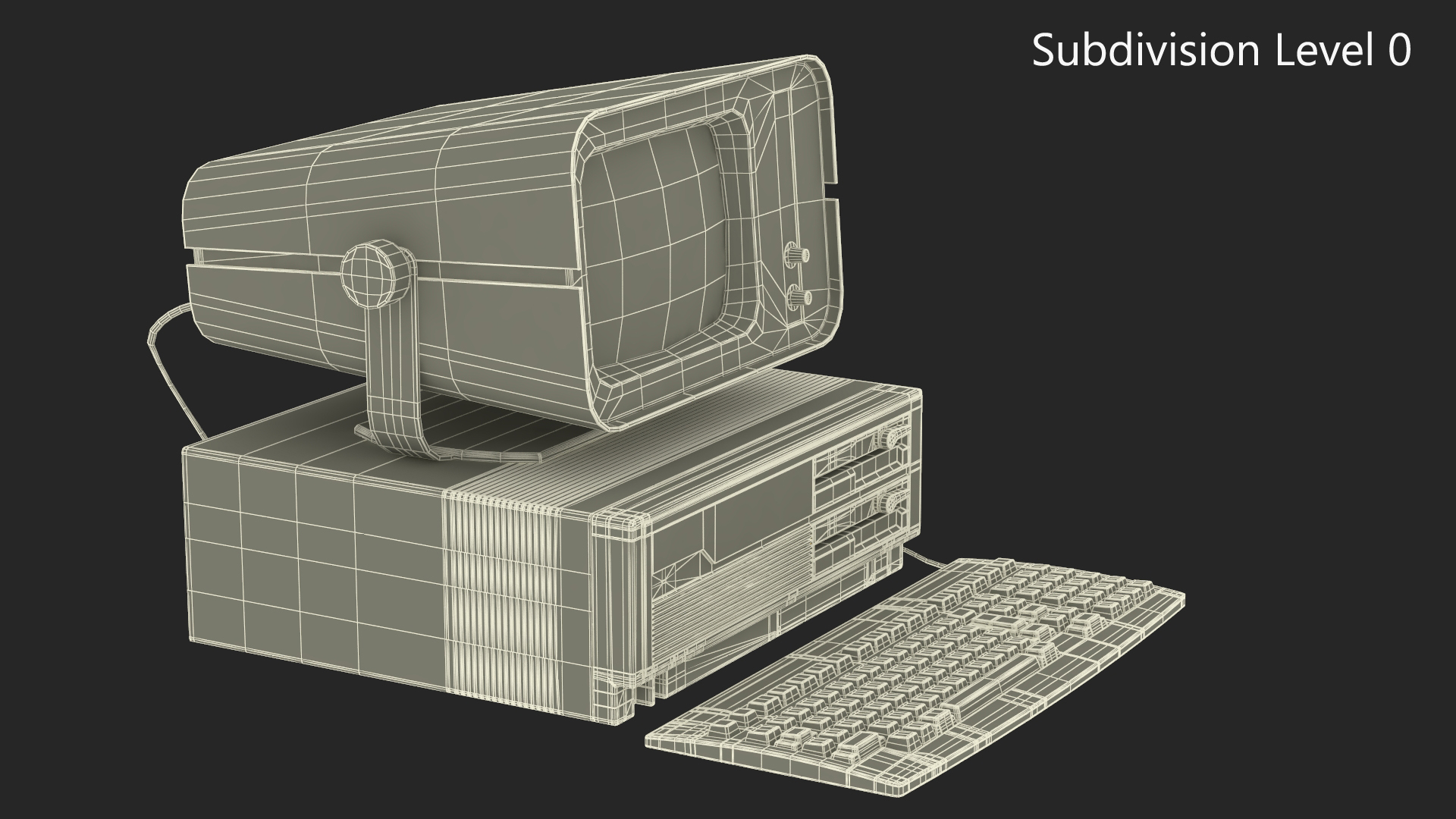 3D model Personal Computer with Retro CRT Monitor
