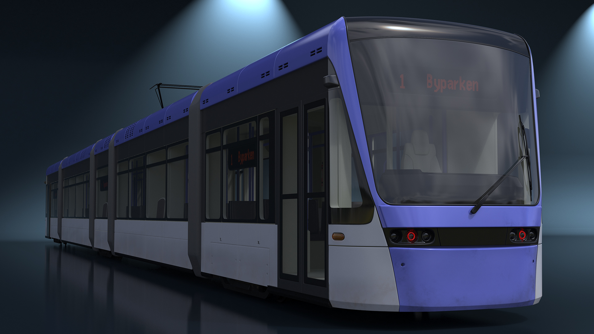 Express Tram Blue 3D
