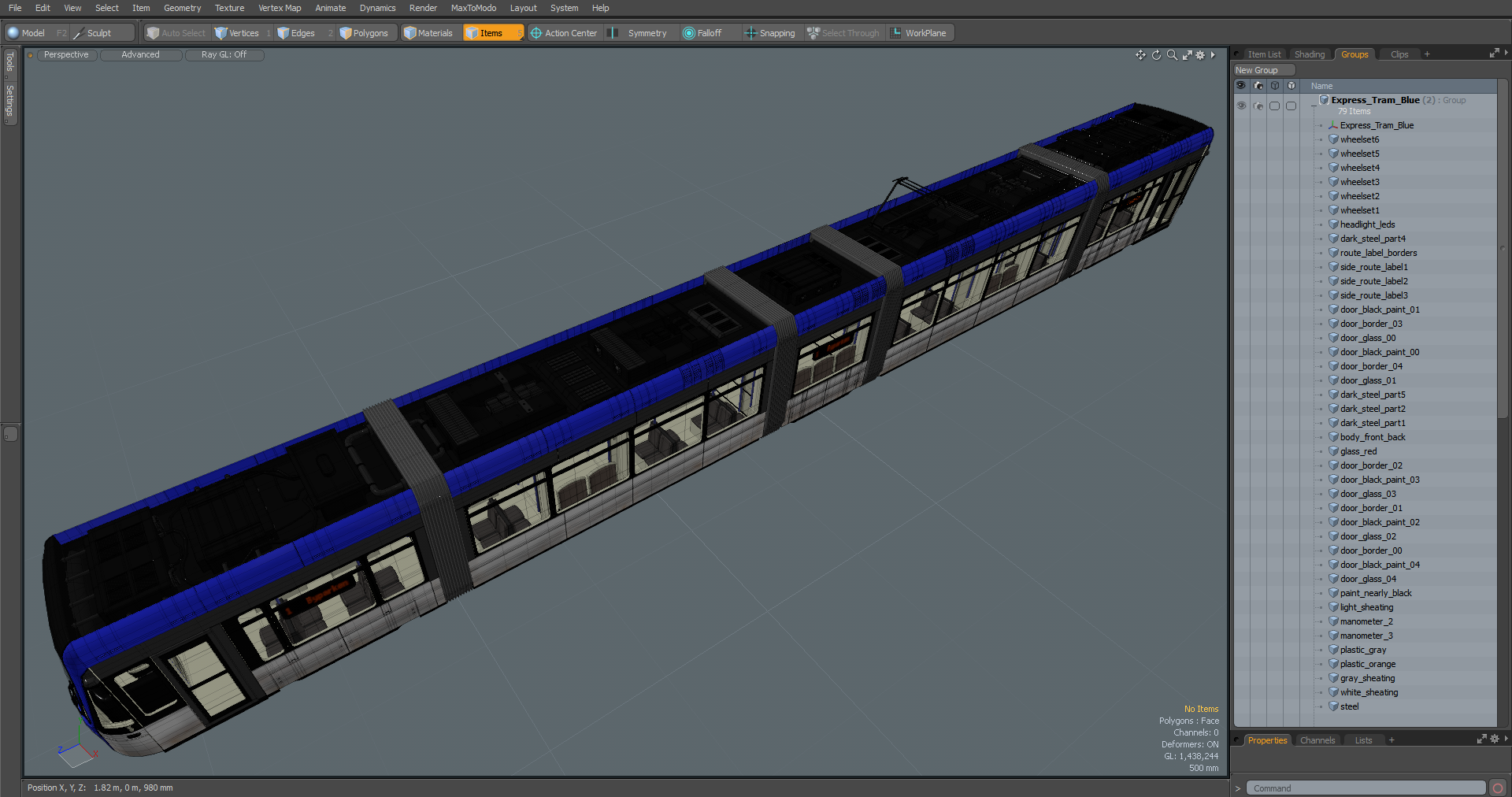 Express Tram Blue 3D