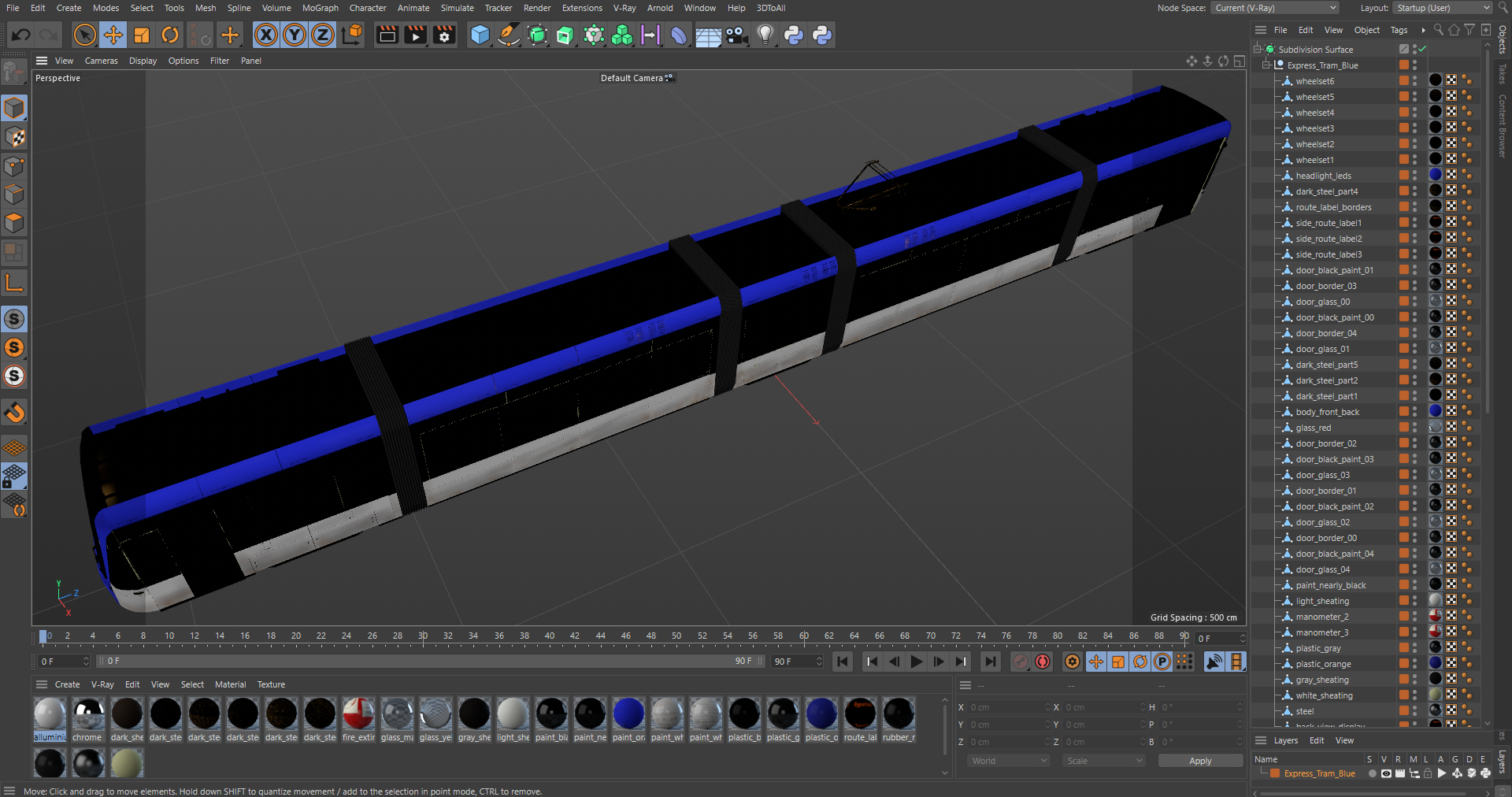 Express Tram Blue 3D
