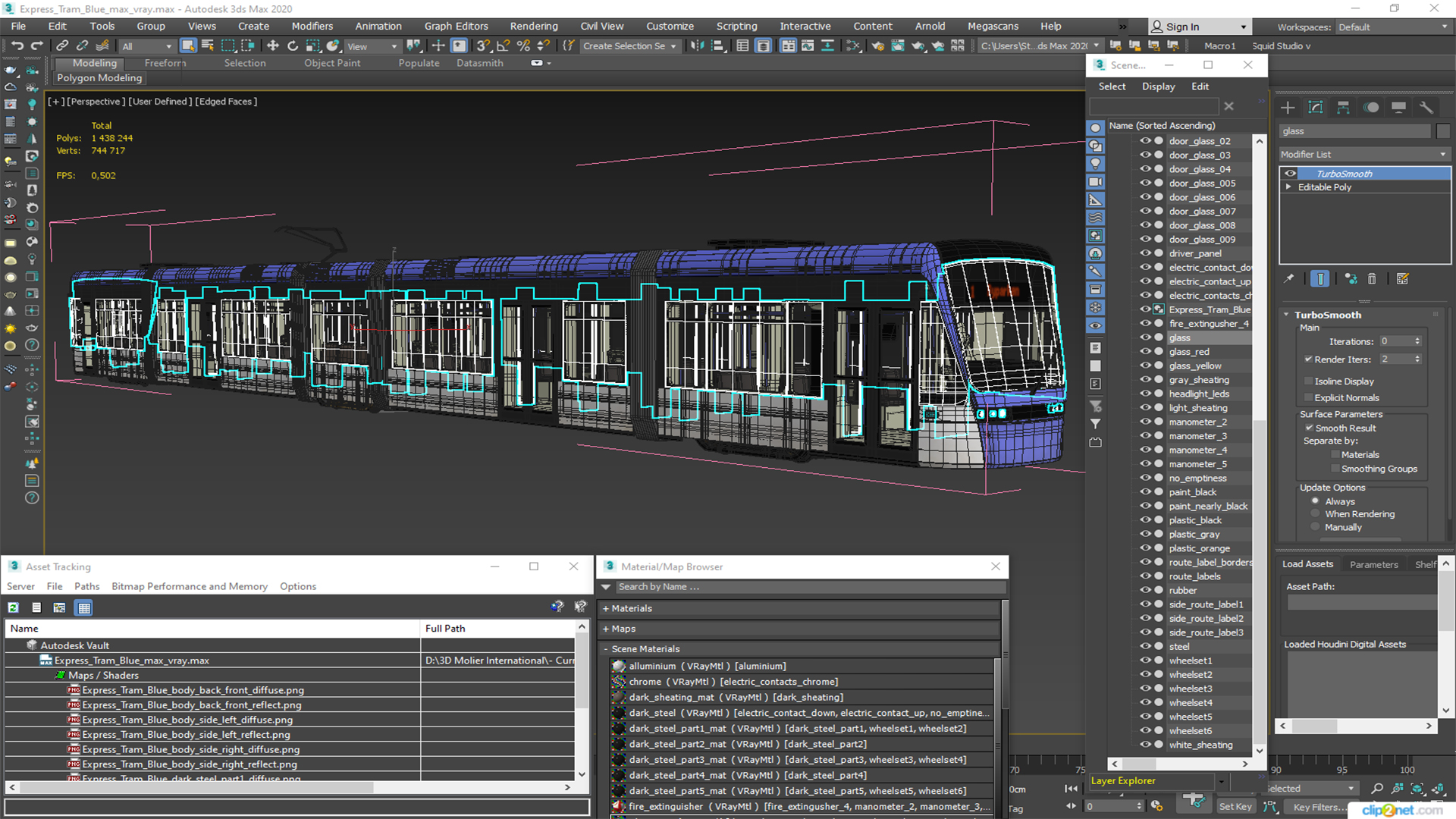 Express Tram Blue 3D
