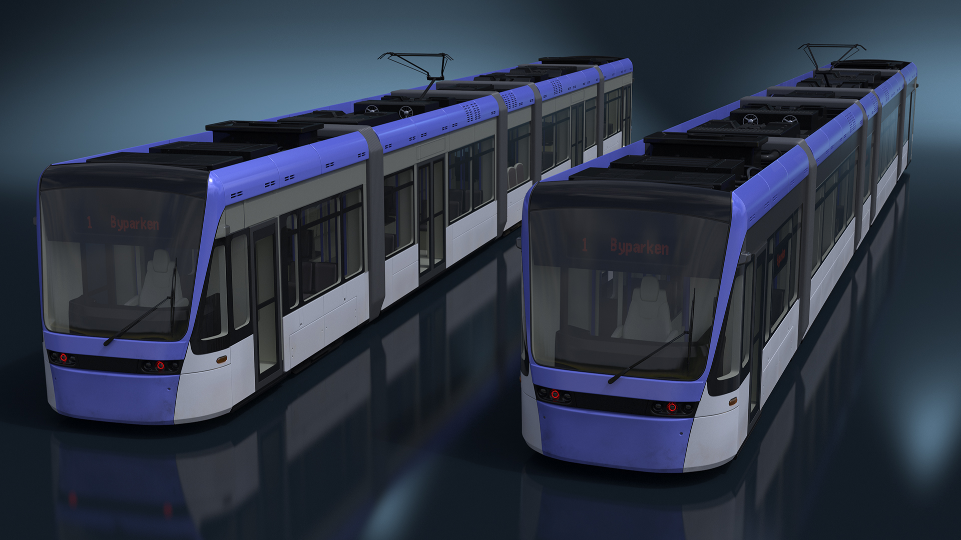 Express Tram Blue 3D