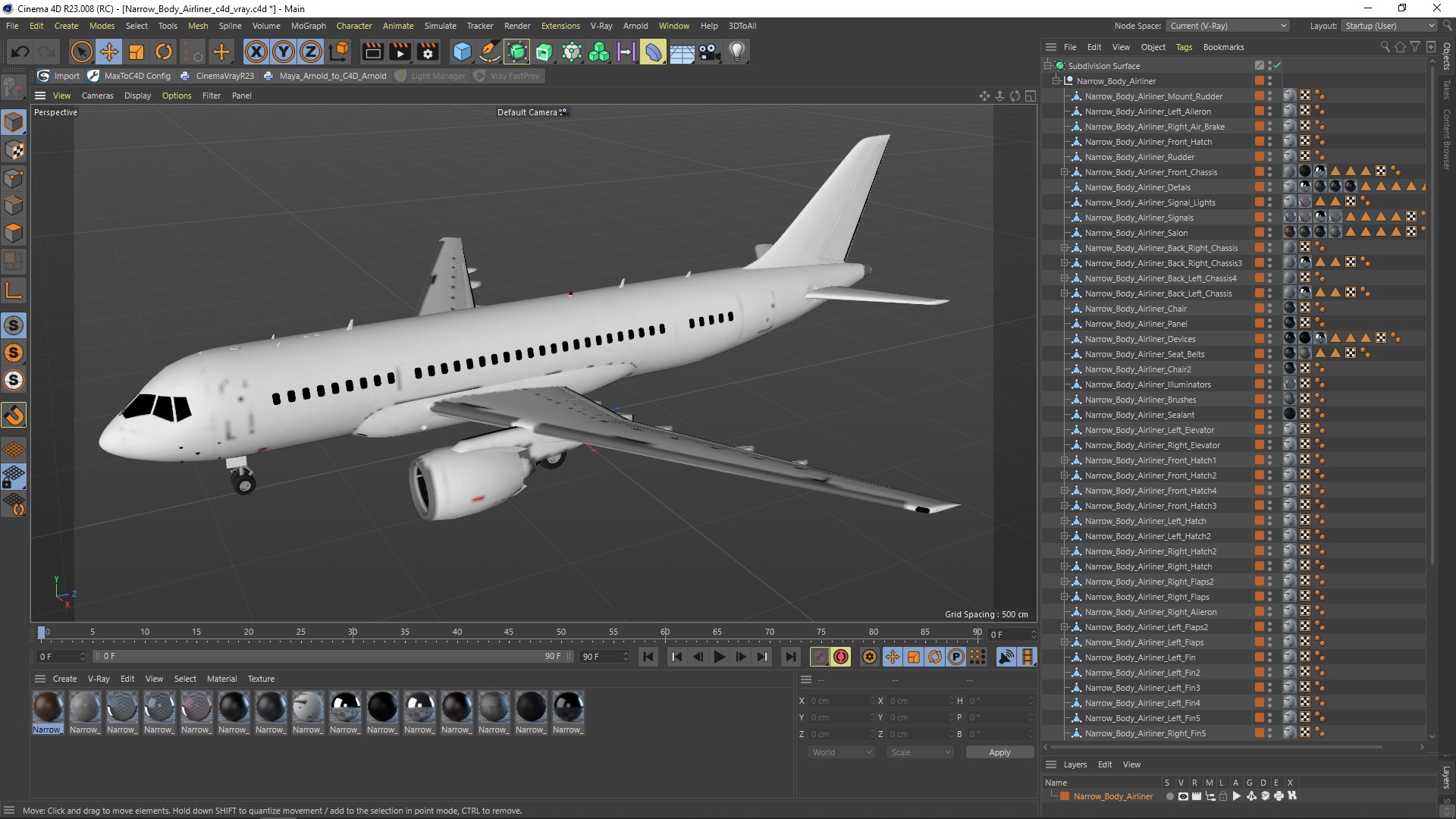 3D model Narrow Body Airliner