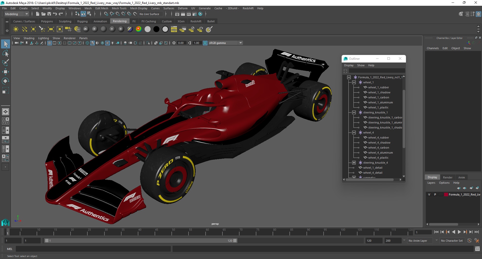 3D model Formula 1 2022 Red Livery