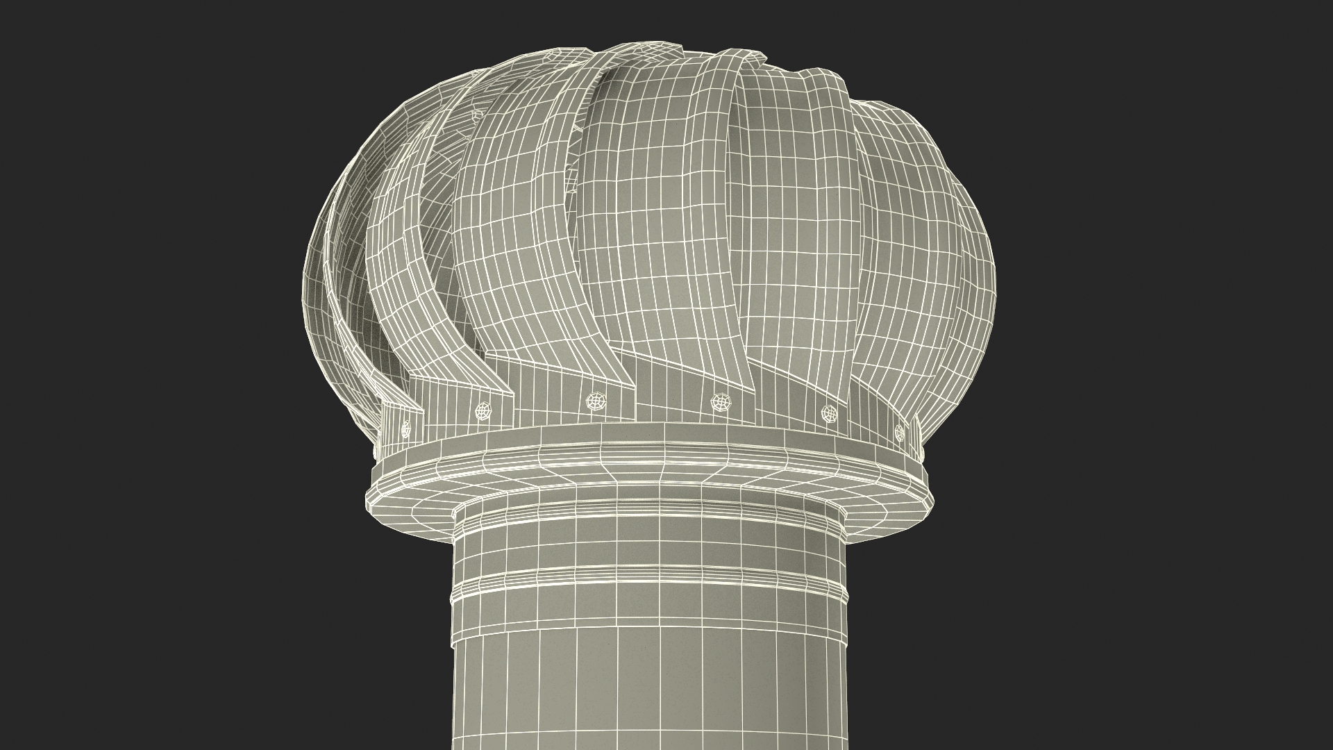 3D Stainless Steel Chimney with Spherical Cowl model