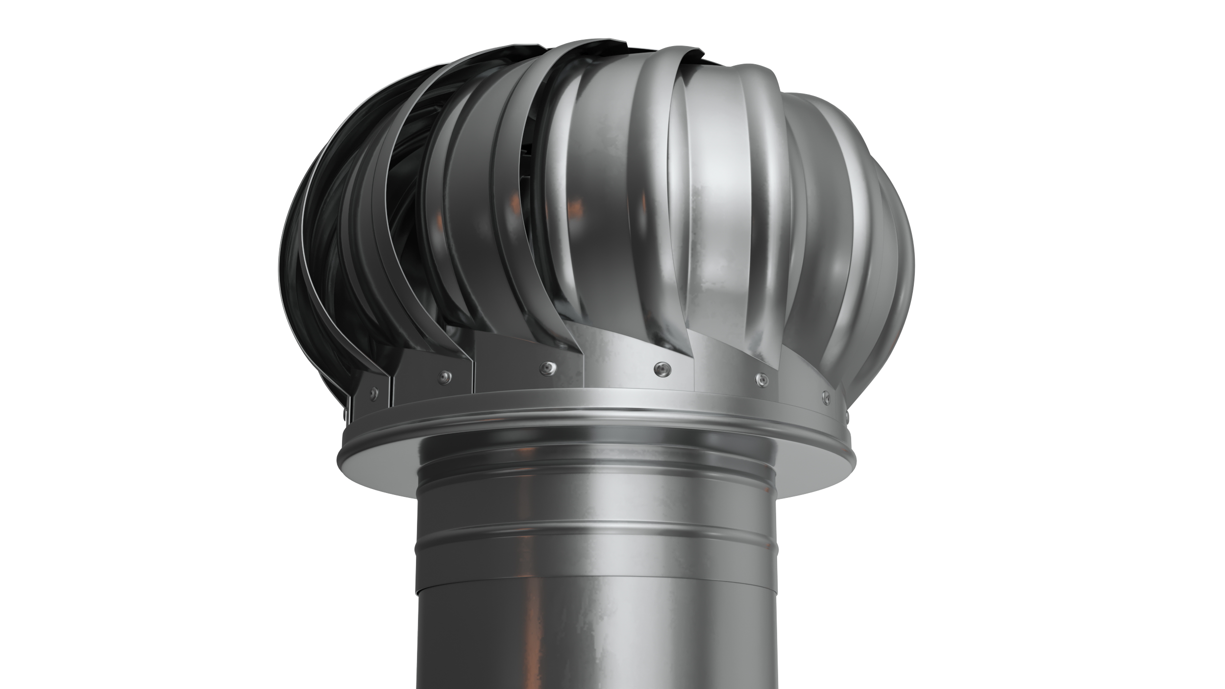 3D Stainless Steel Chimney with Spherical Cowl model