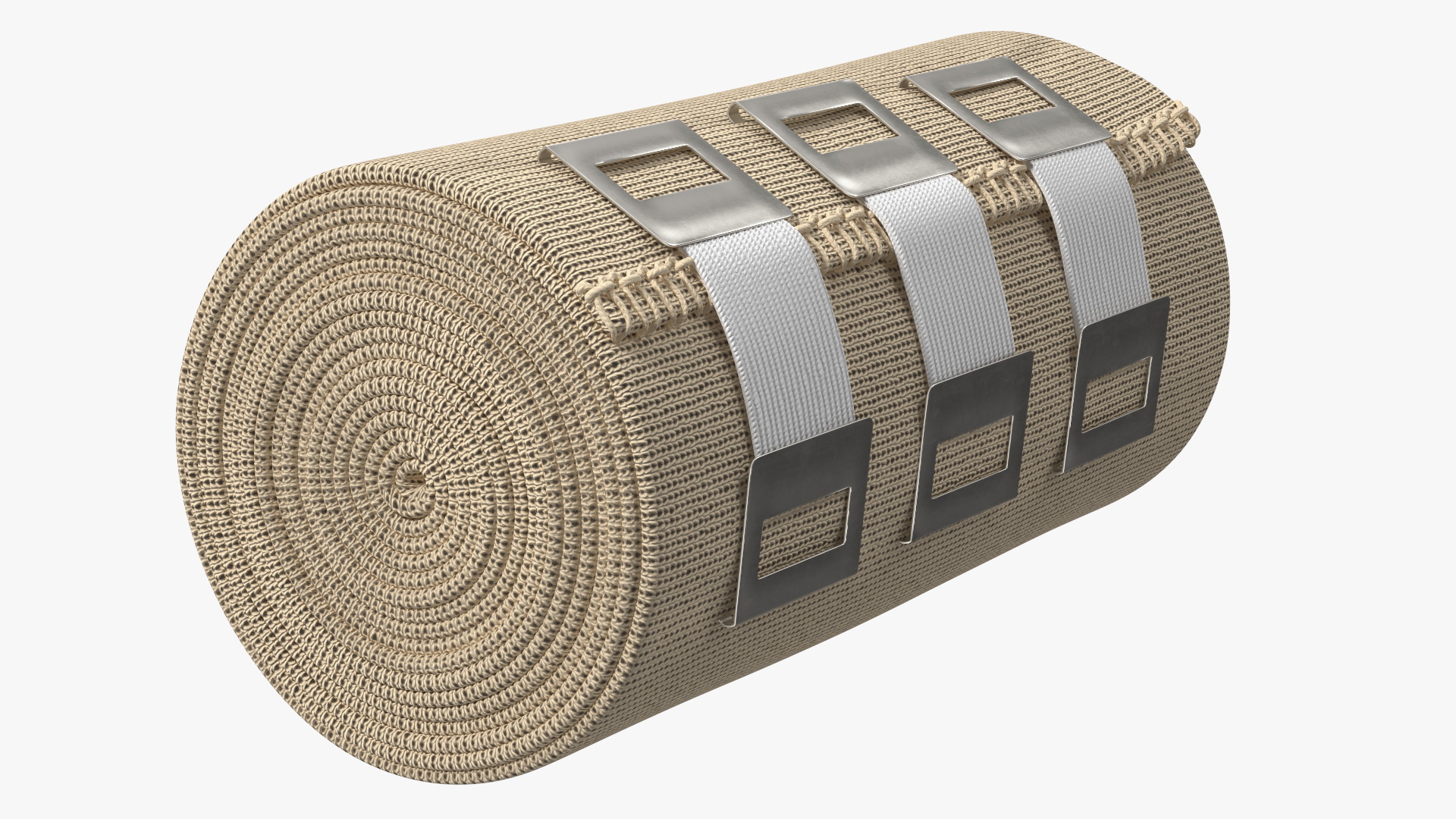 3D model Rolled Elastic Bandage Beige with Clamps