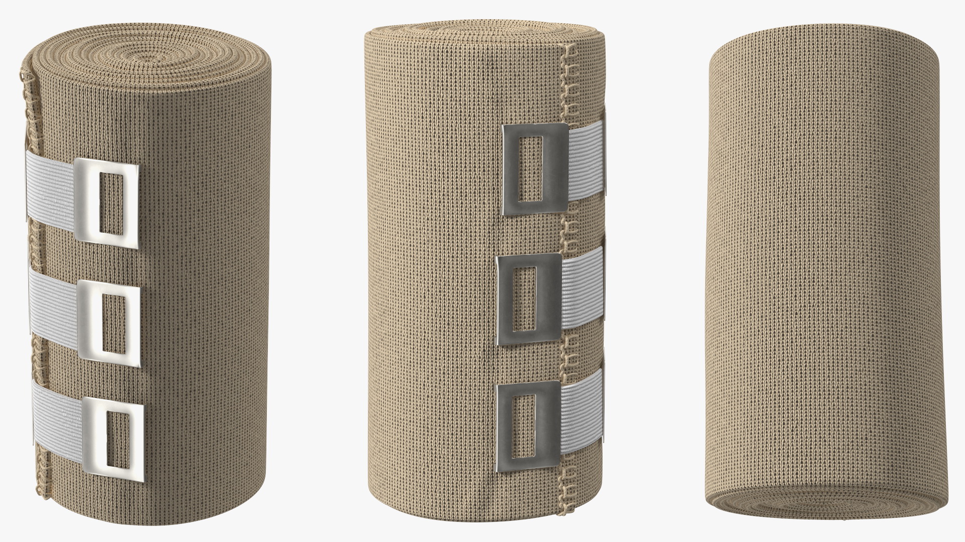3D model Rolled Elastic Bandage Beige with Clamps