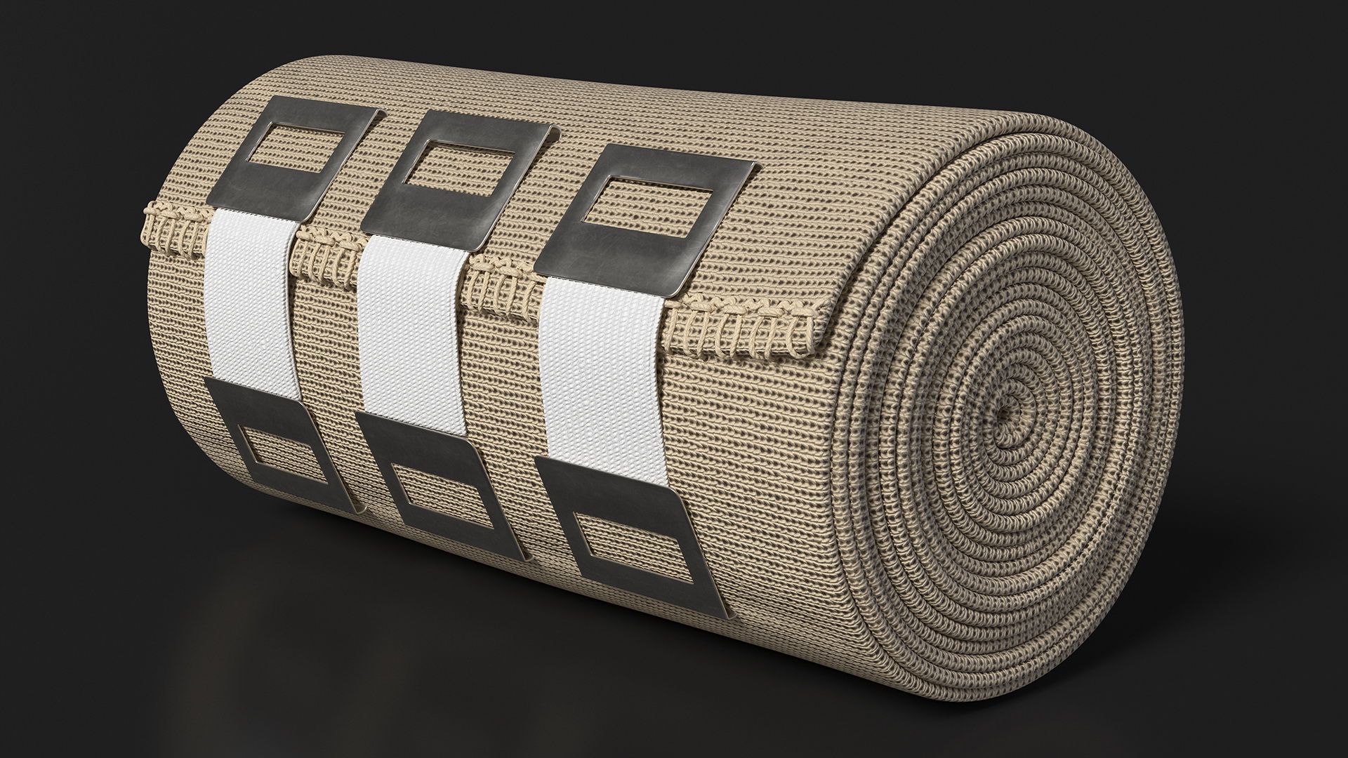 3D model Rolled Elastic Bandage Beige with Clamps