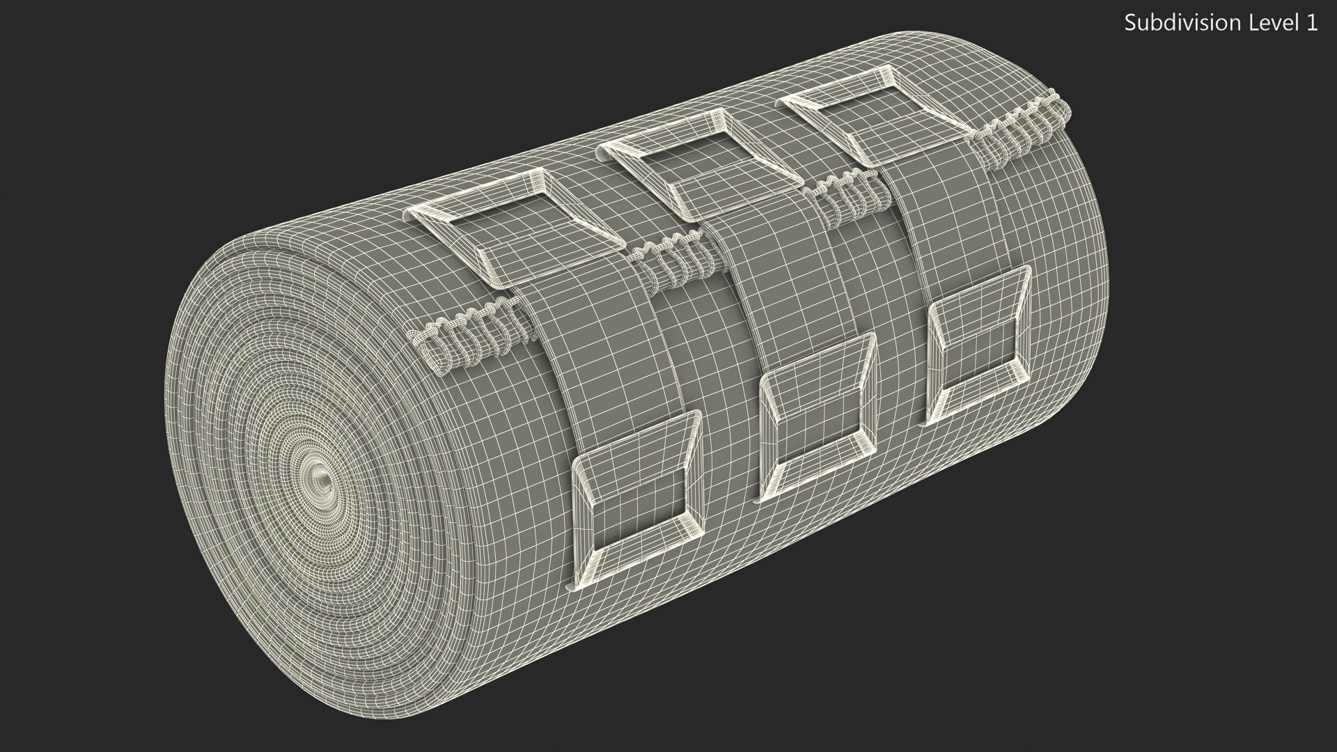 3D model Rolled Elastic Bandage Beige with Clamps