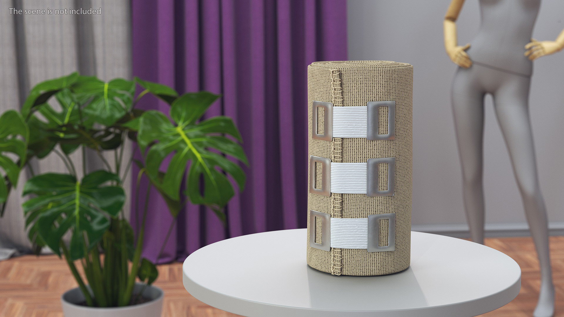 3D model Rolled Elastic Bandage Beige with Clamps