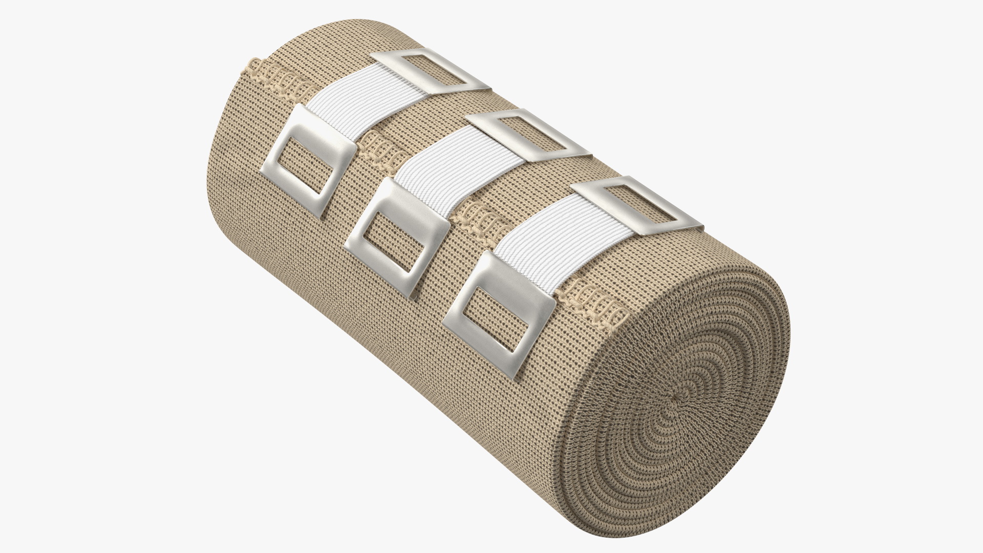 3D model Rolled Elastic Bandage Beige with Clamps
