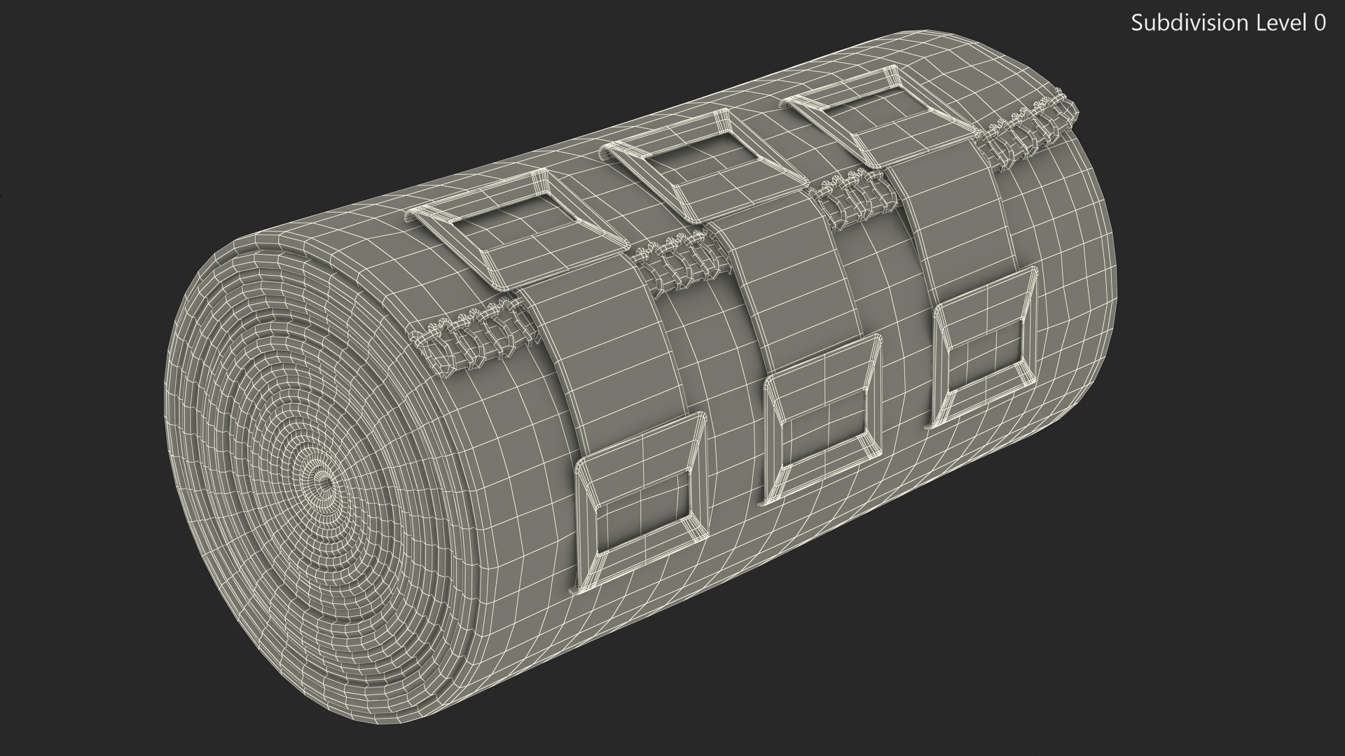 3D model Rolled Elastic Bandage Beige with Clamps