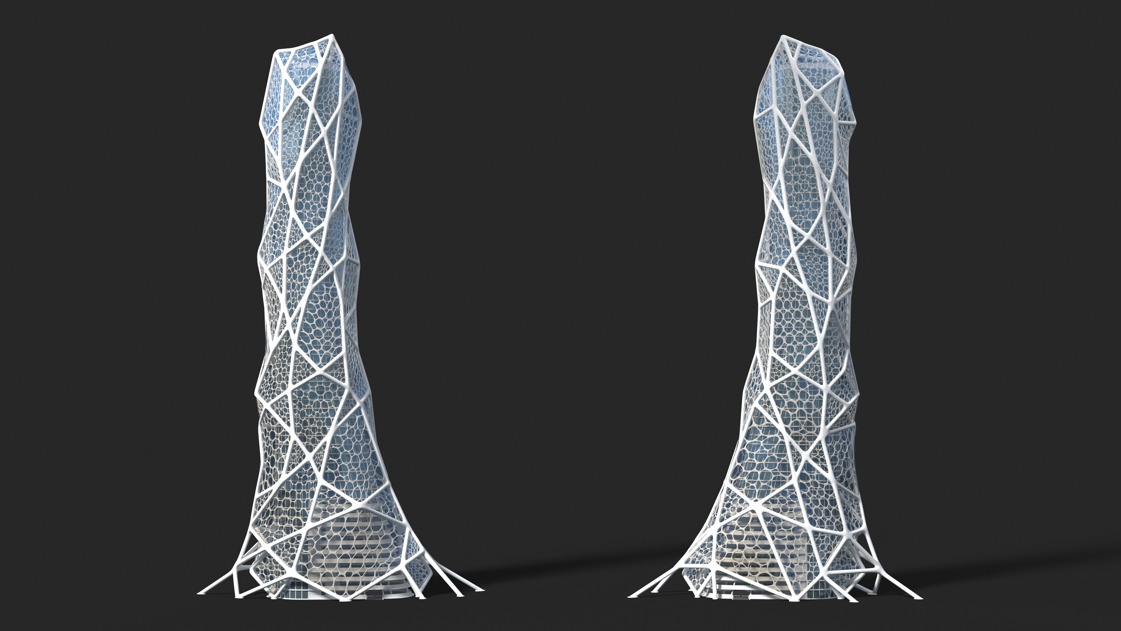 3D Futuristic Bionic Skyscraper model