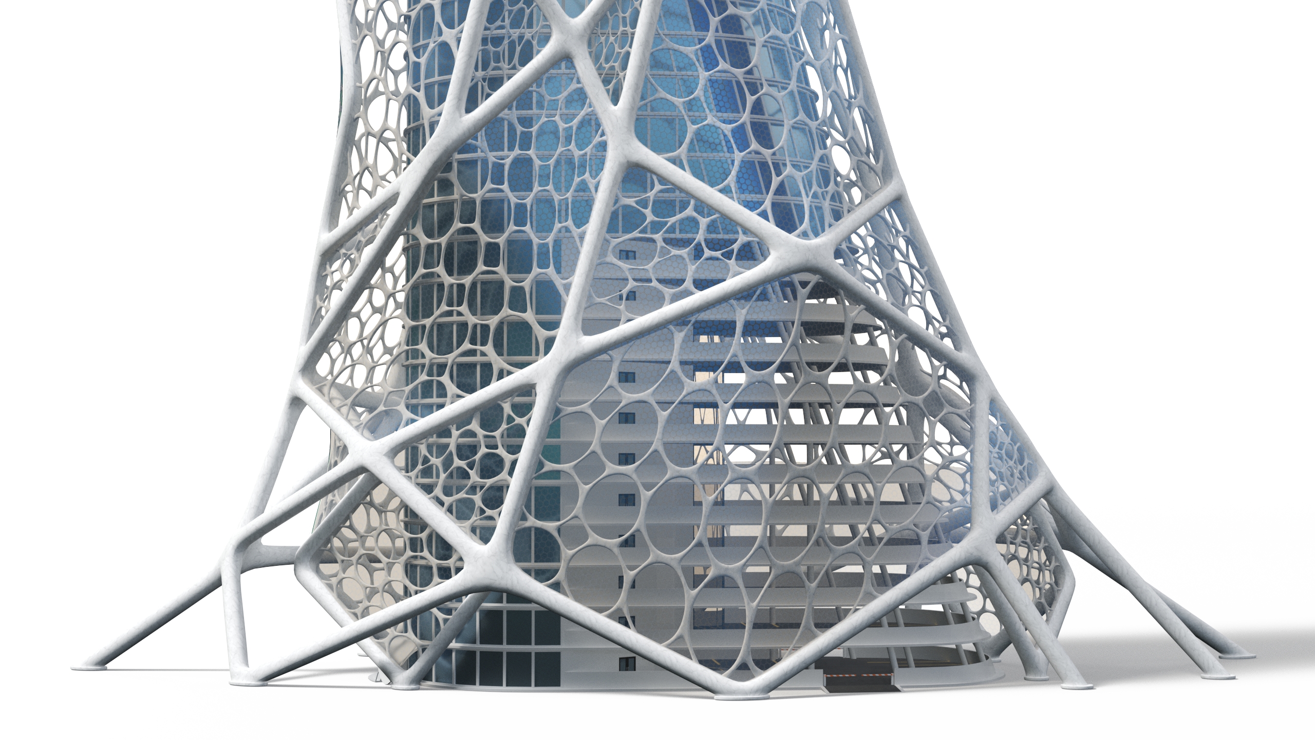 3D Futuristic Bionic Skyscraper model