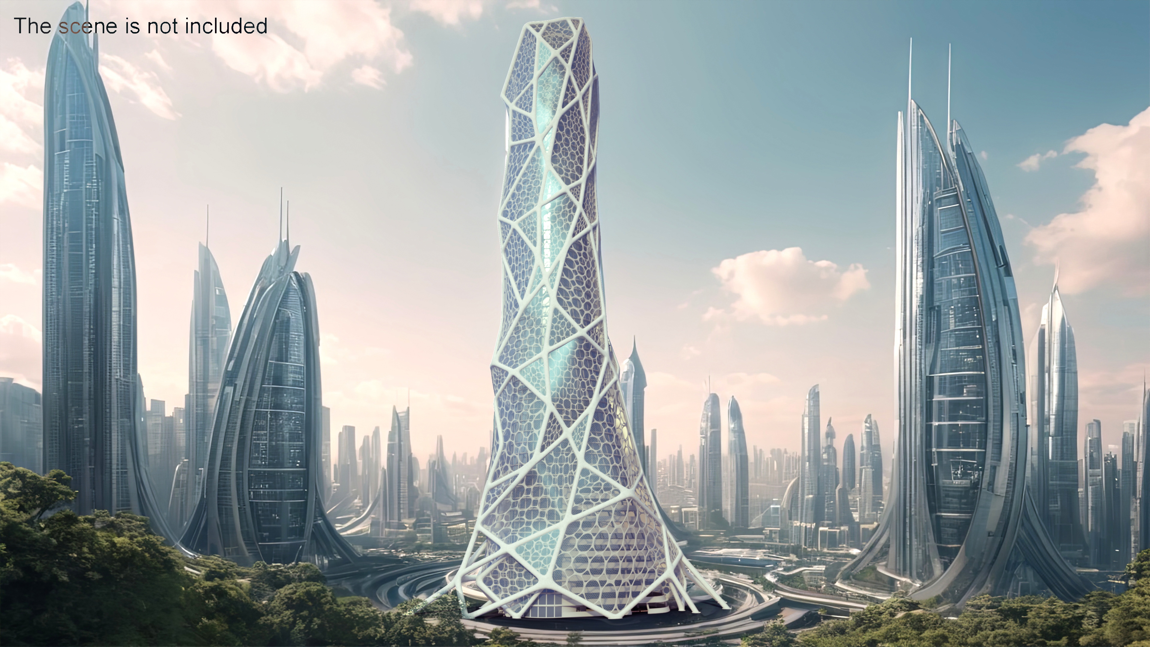 3D Futuristic Bionic Skyscraper model