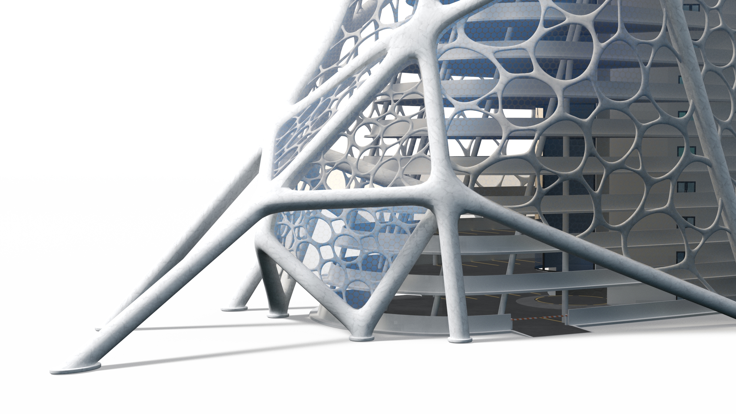 3D Futuristic Bionic Skyscraper model