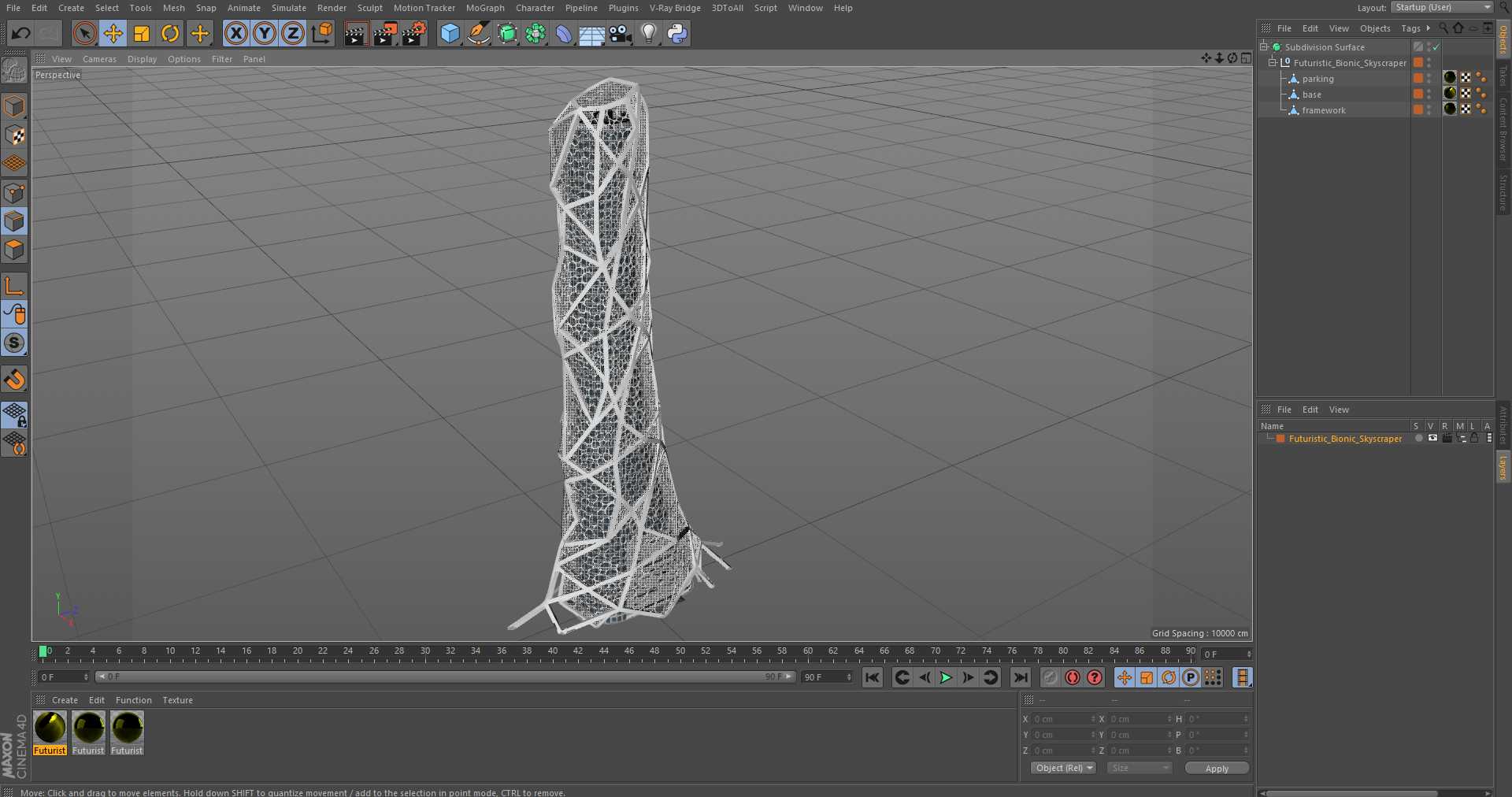 3D Futuristic Bionic Skyscraper model