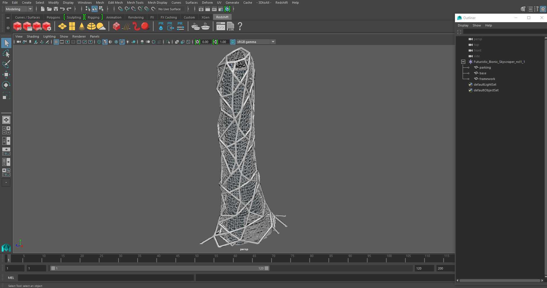 3D Futuristic Bionic Skyscraper model