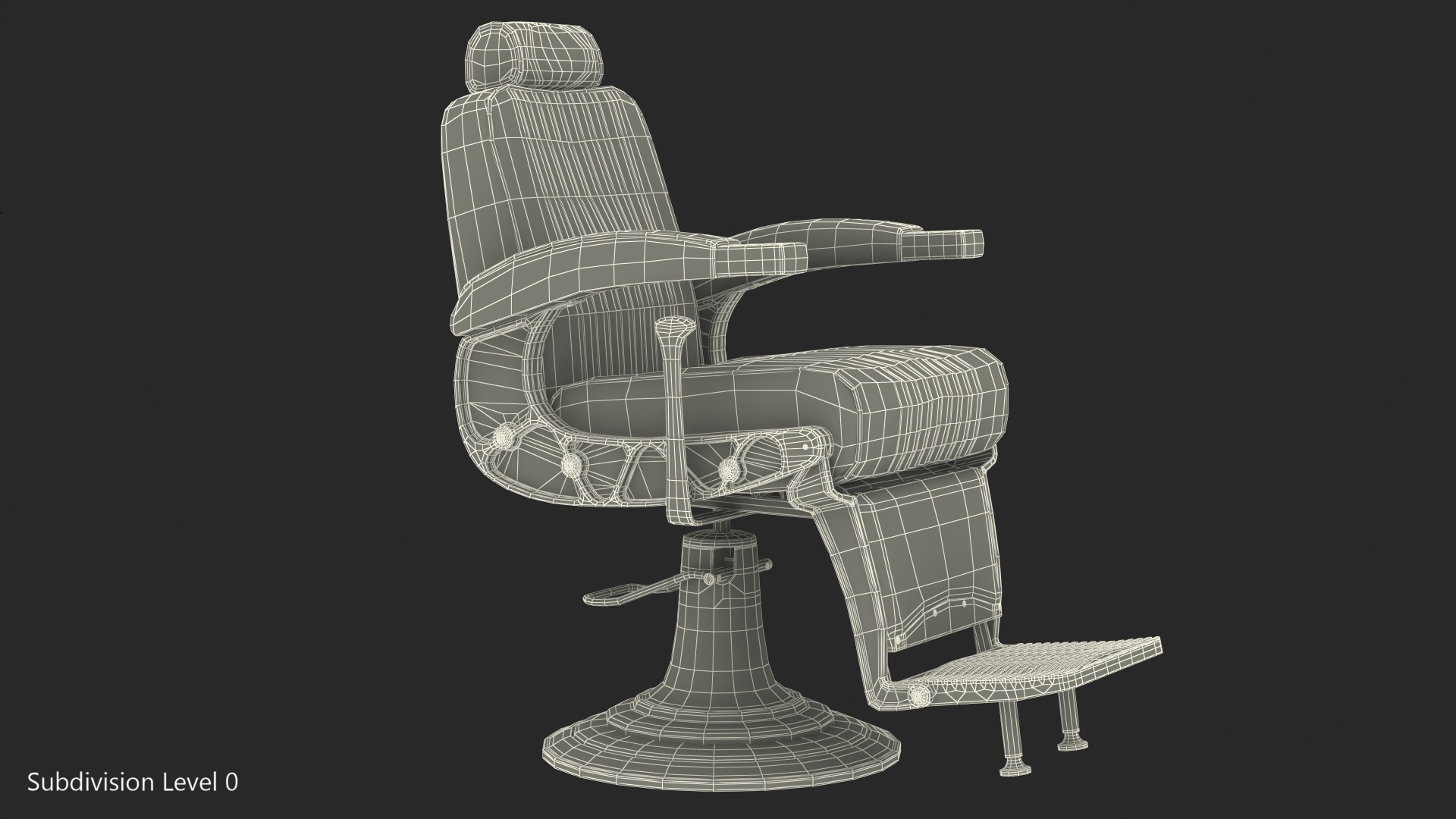 3D model Vintage Barber Chair