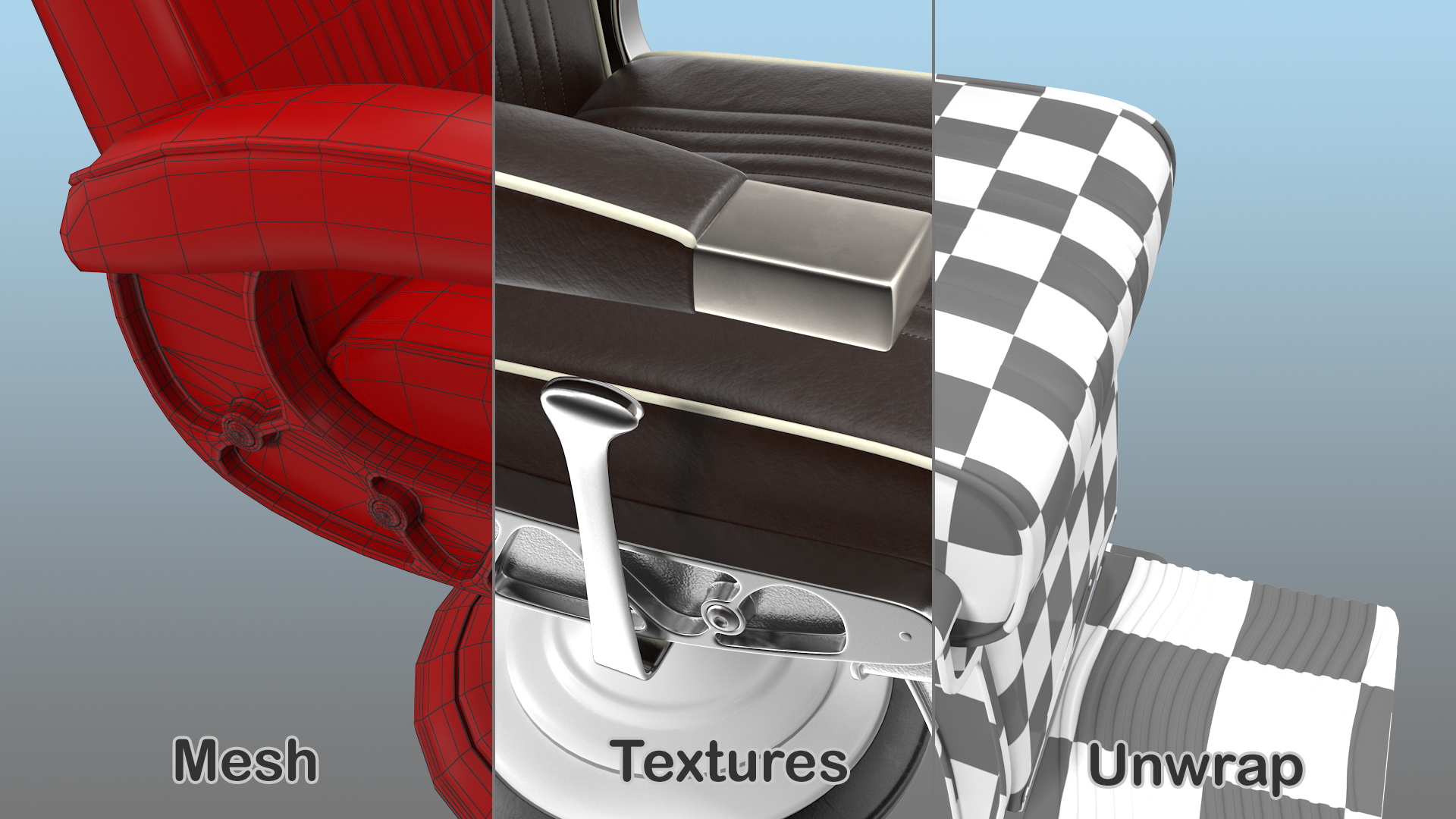 3D model Vintage Barber Chair