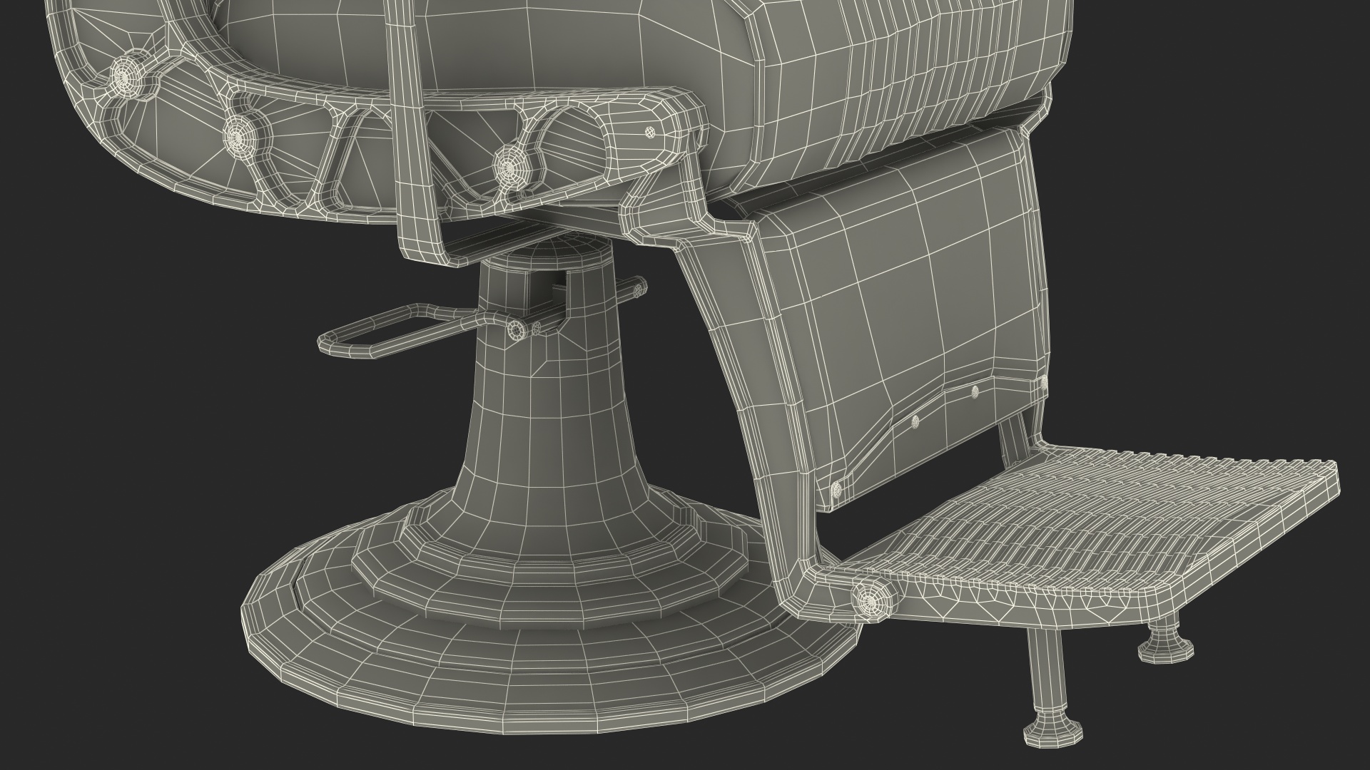 3D model Vintage Barber Chair