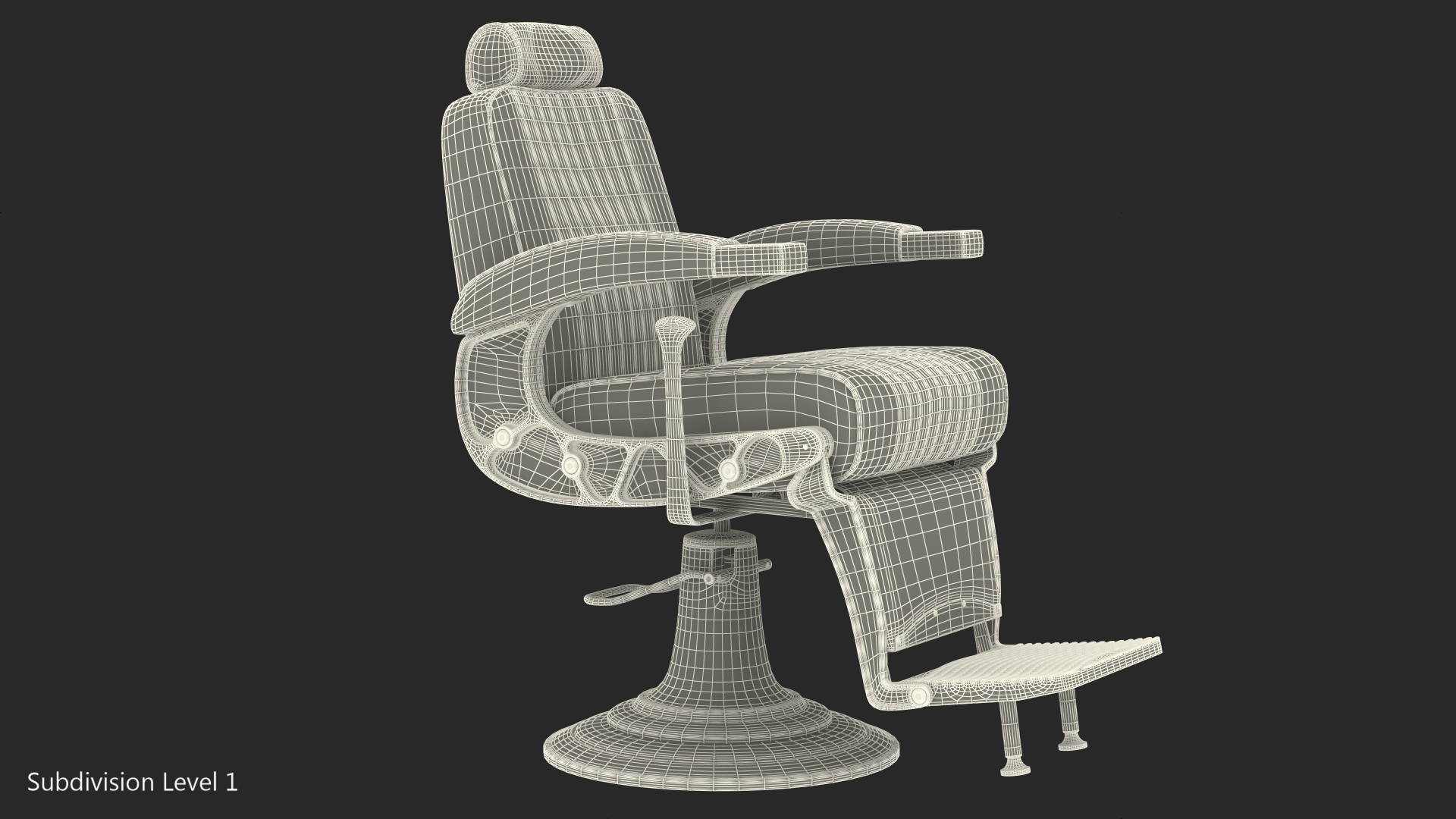 3D model Vintage Barber Chair