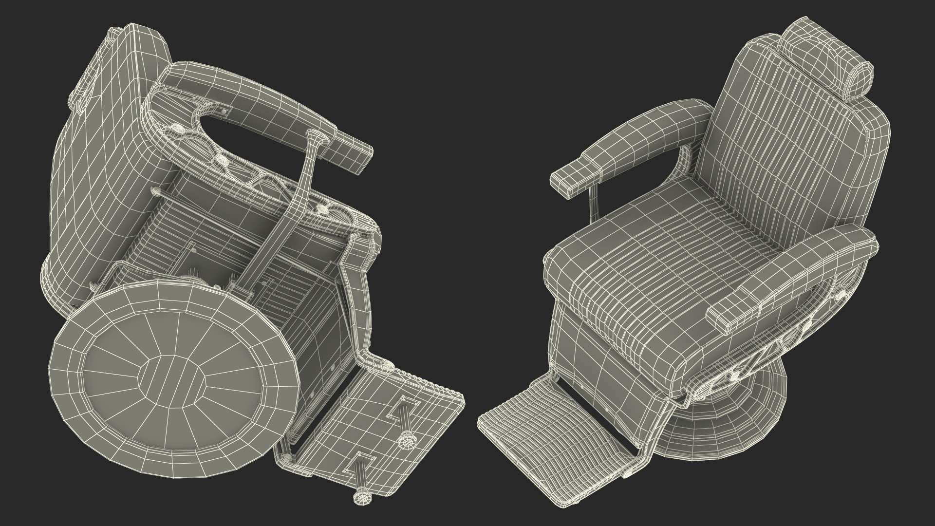 3D model Vintage Barber Chair