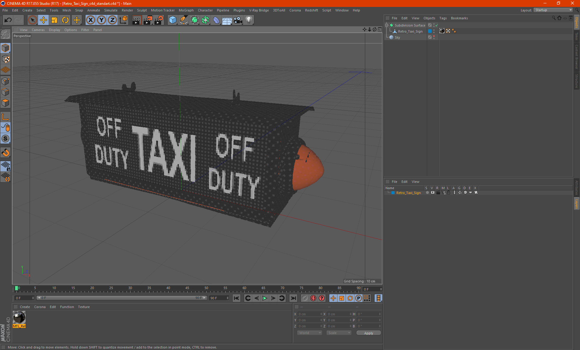 3D model Retro Taxi Sign