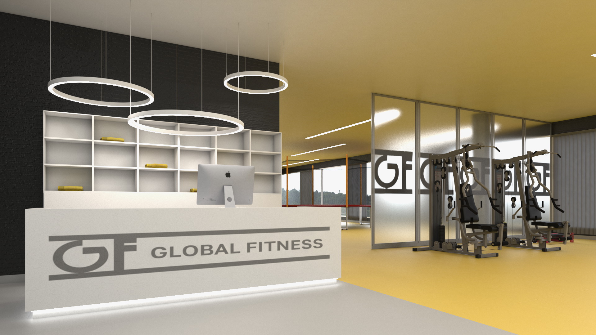 3D High-tech Gym model
