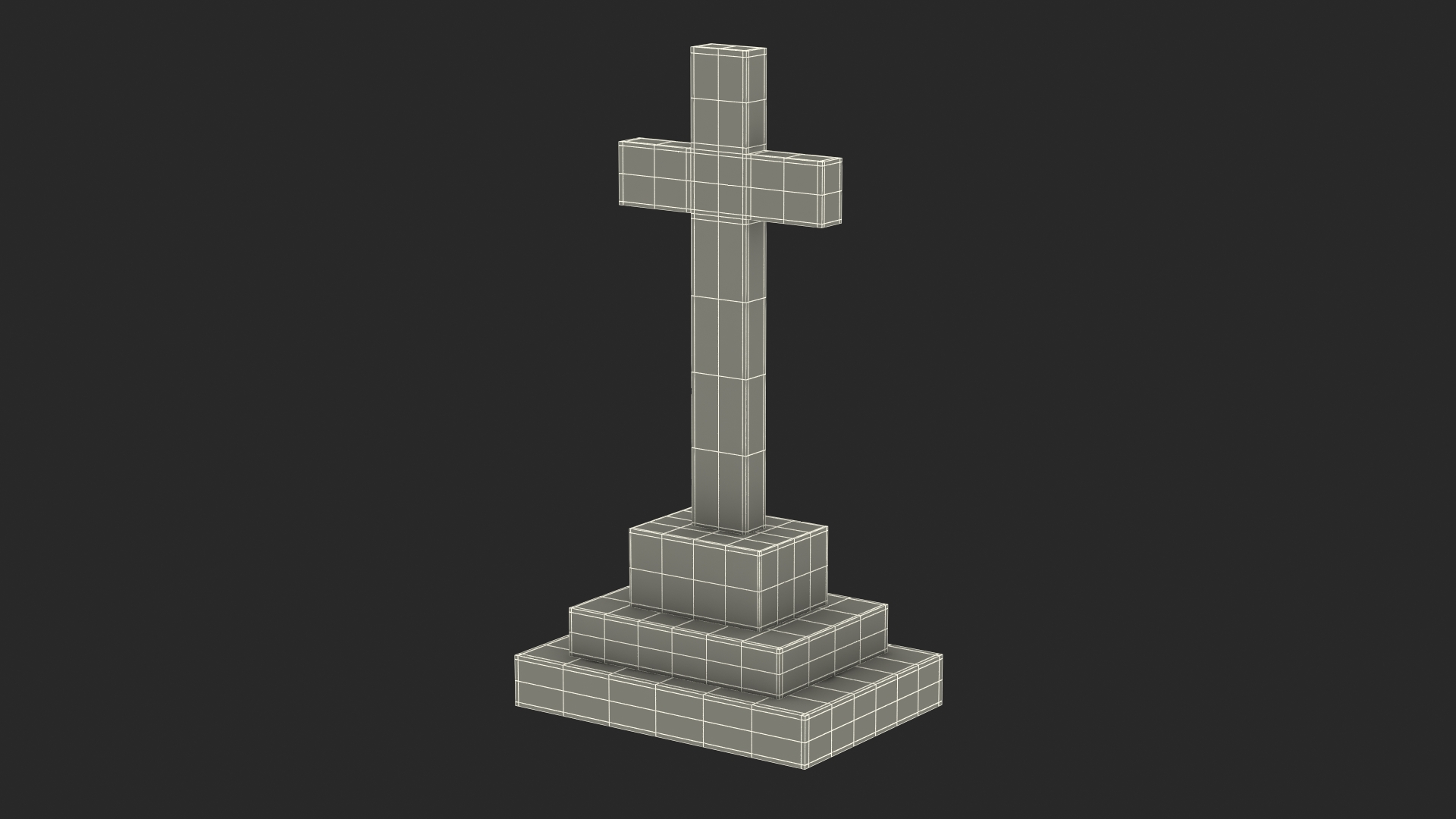 3D Marble Cross Memorial