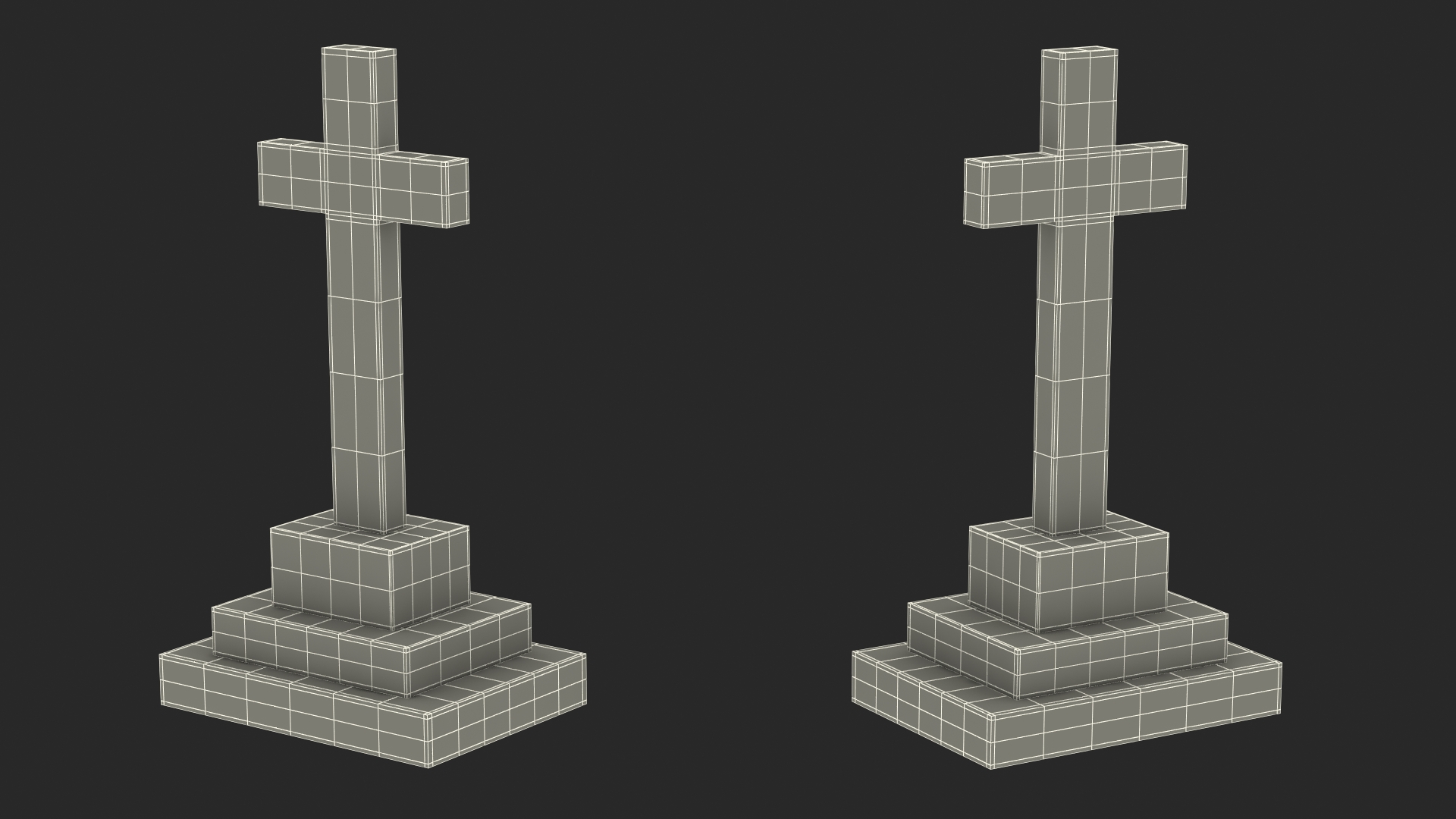 3D Marble Cross Memorial