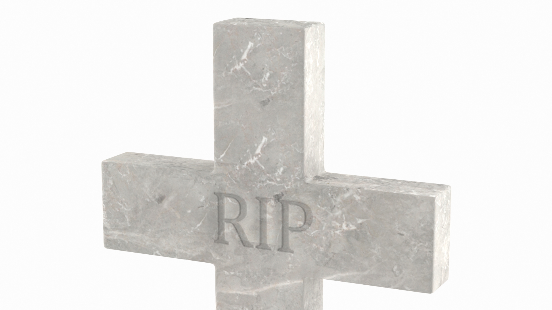 3D Marble Cross Memorial