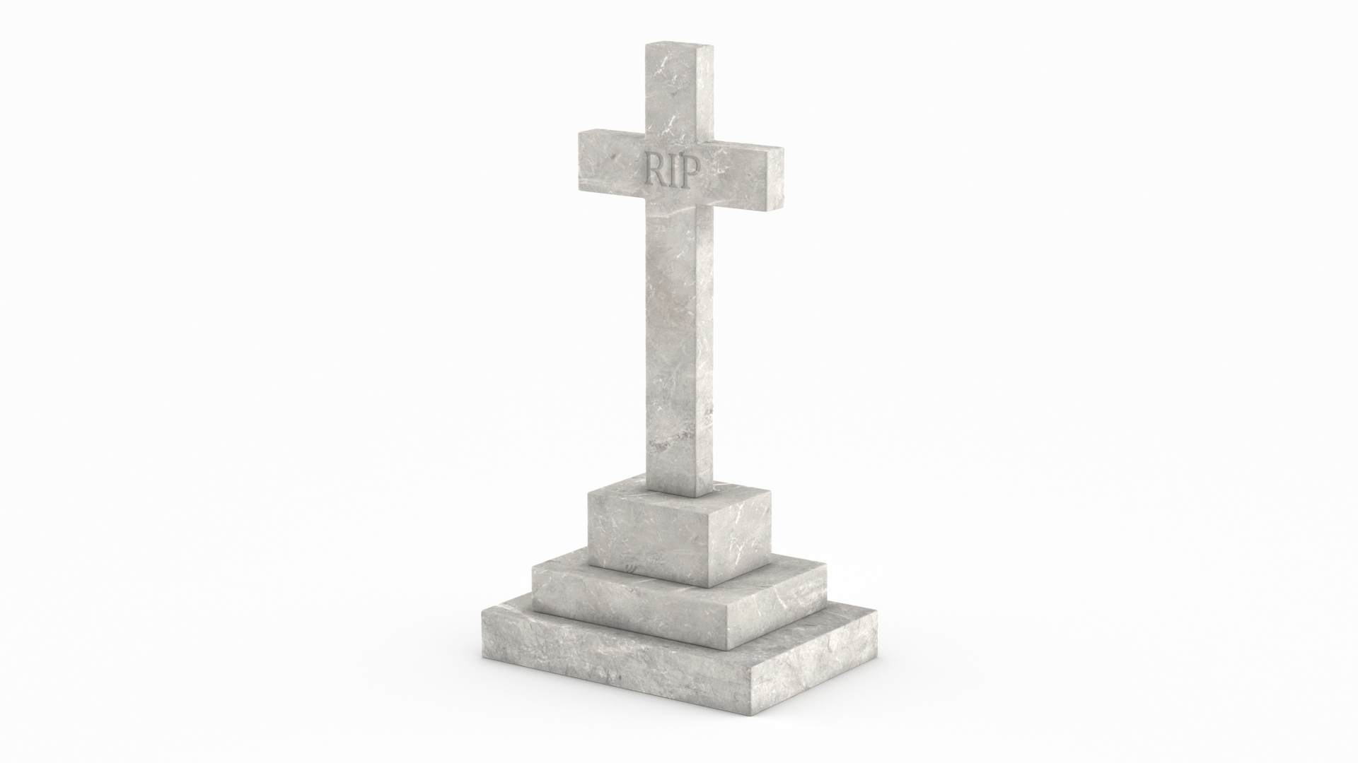 3D Marble Cross Memorial