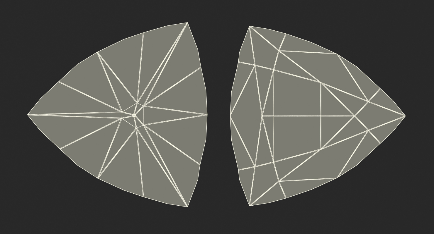 3D model Trillion Cut Diamonds Set