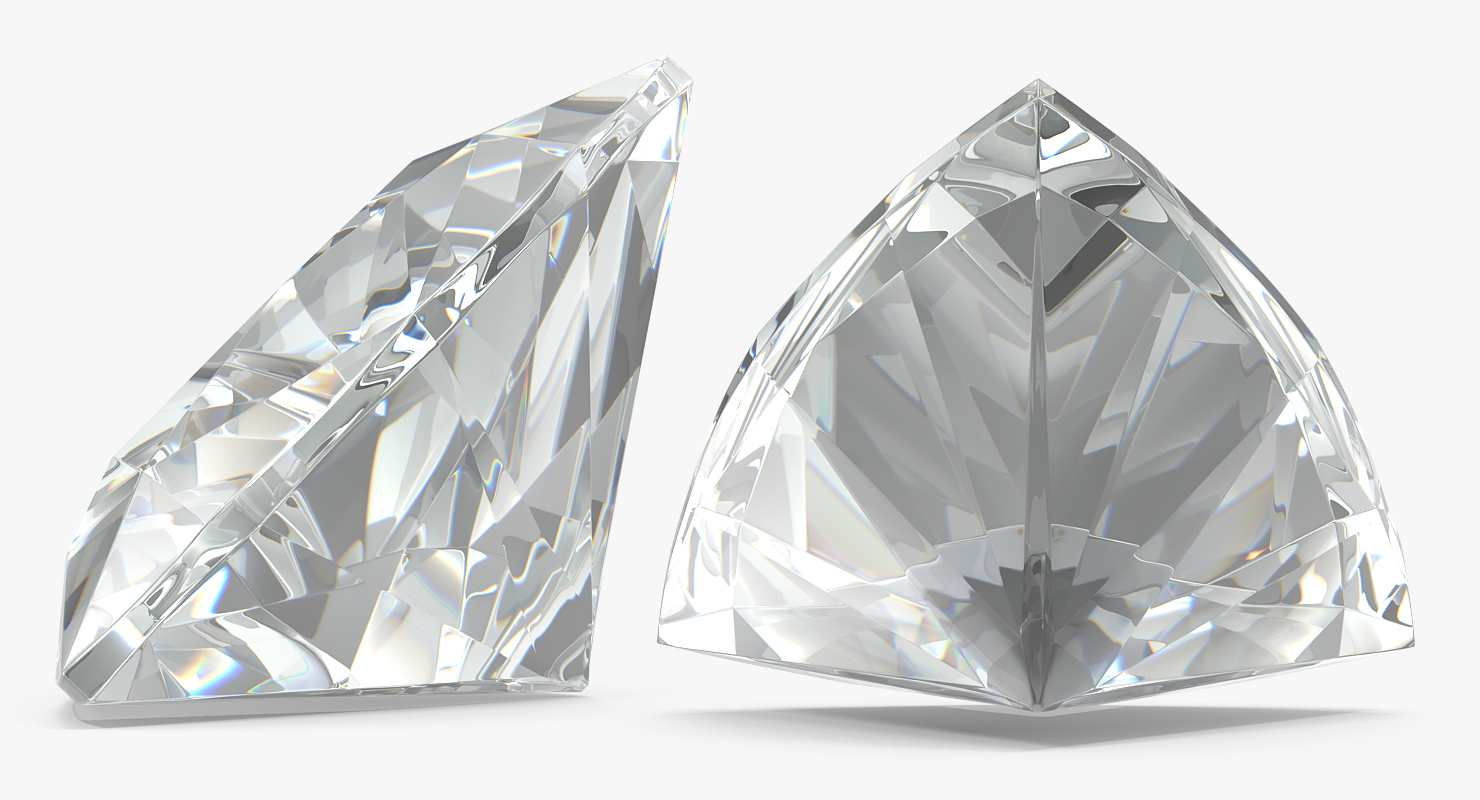3D model Trillion Cut Diamonds Set